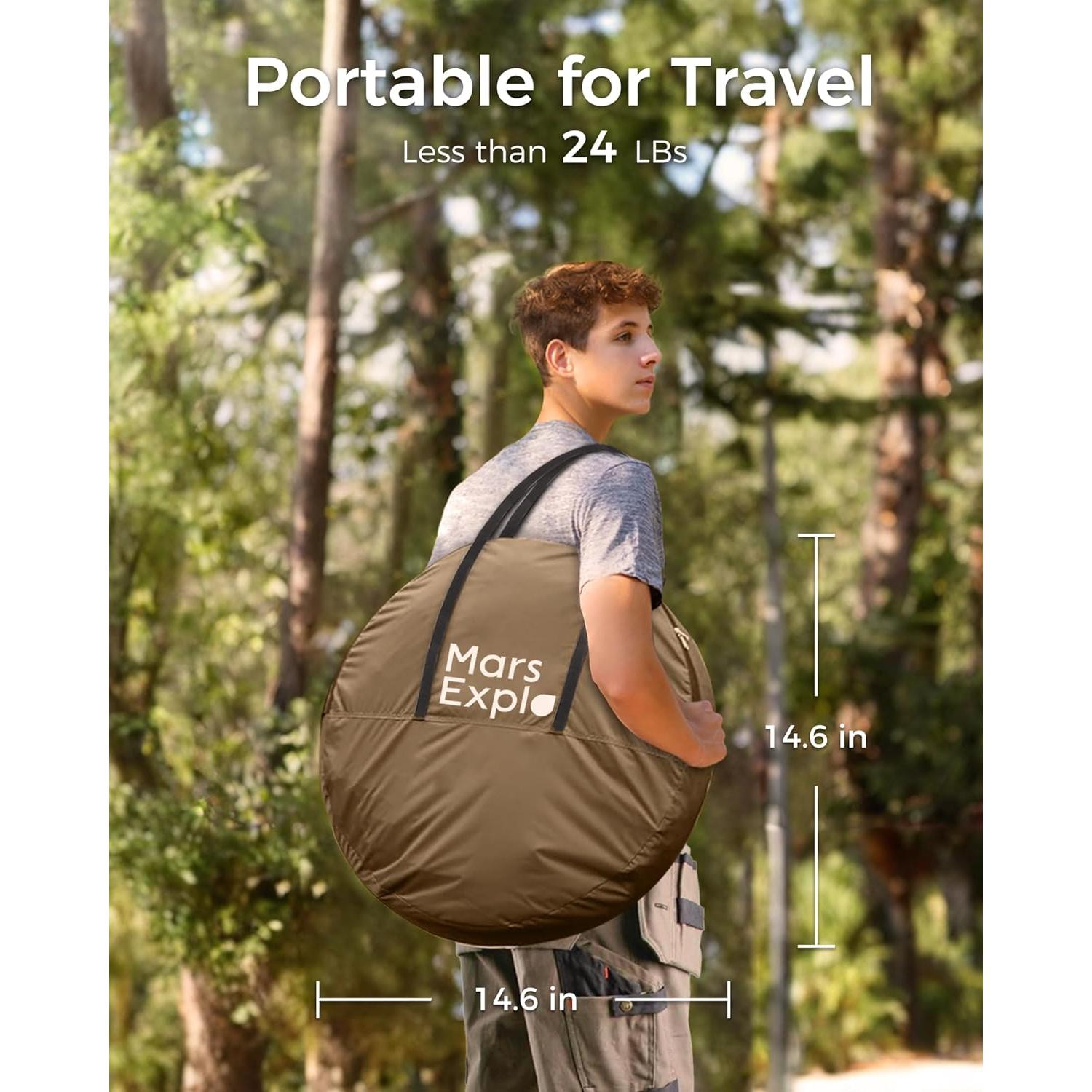 Carpa Pop Up Mars Explo 3.05x3.05m Beige para Camping y Jardín