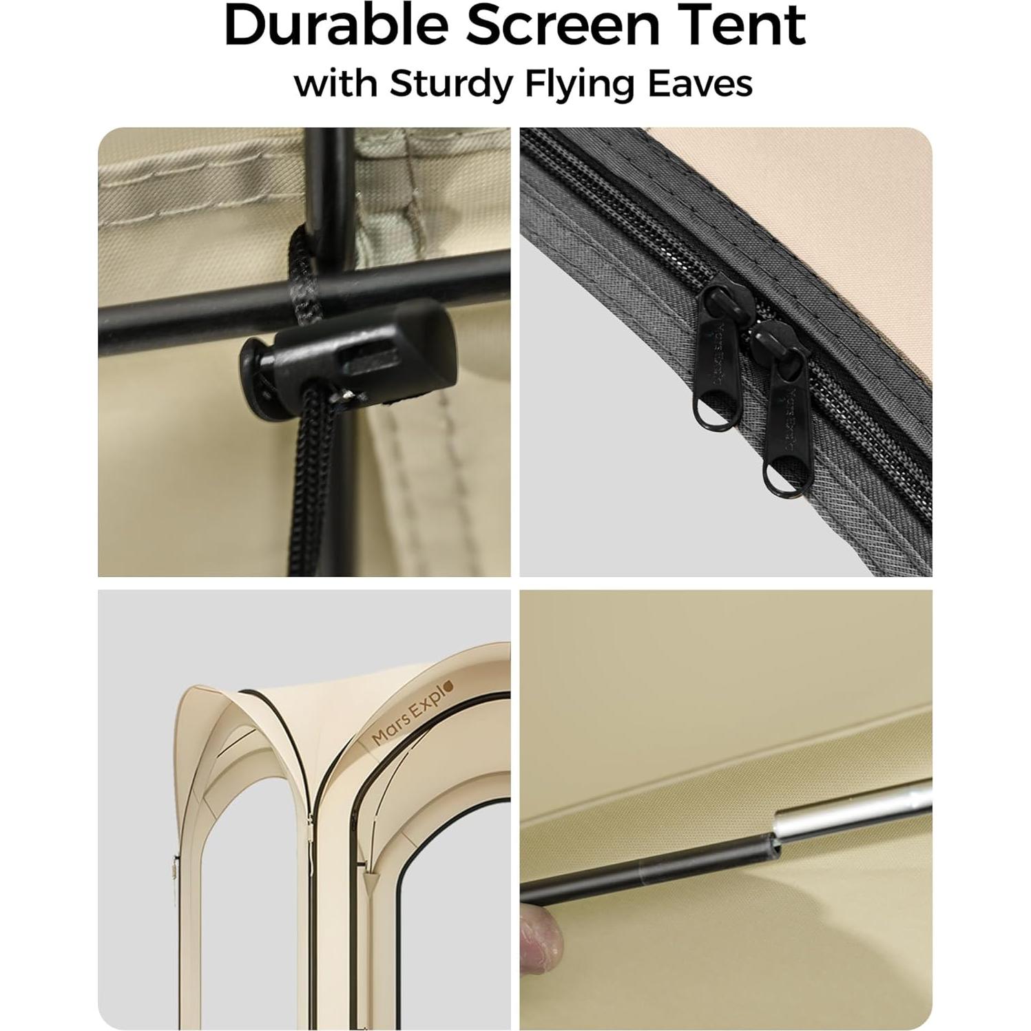 Carpa Pop Up Mars Explo 3.05x3.05m Beige para Camping y Jardín