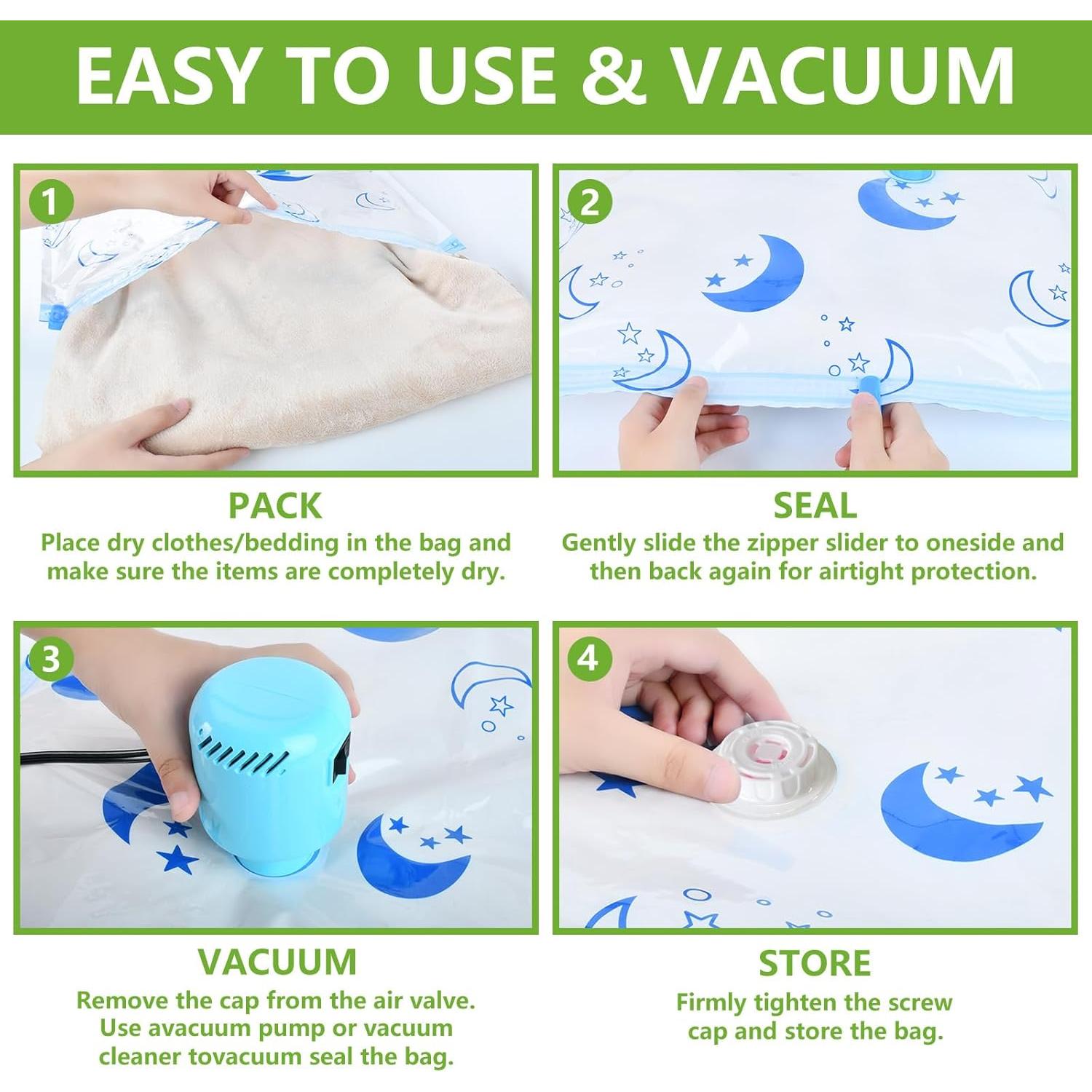 Juego de 8 Bolsas de Almacenamiento al Vacío Lisacool