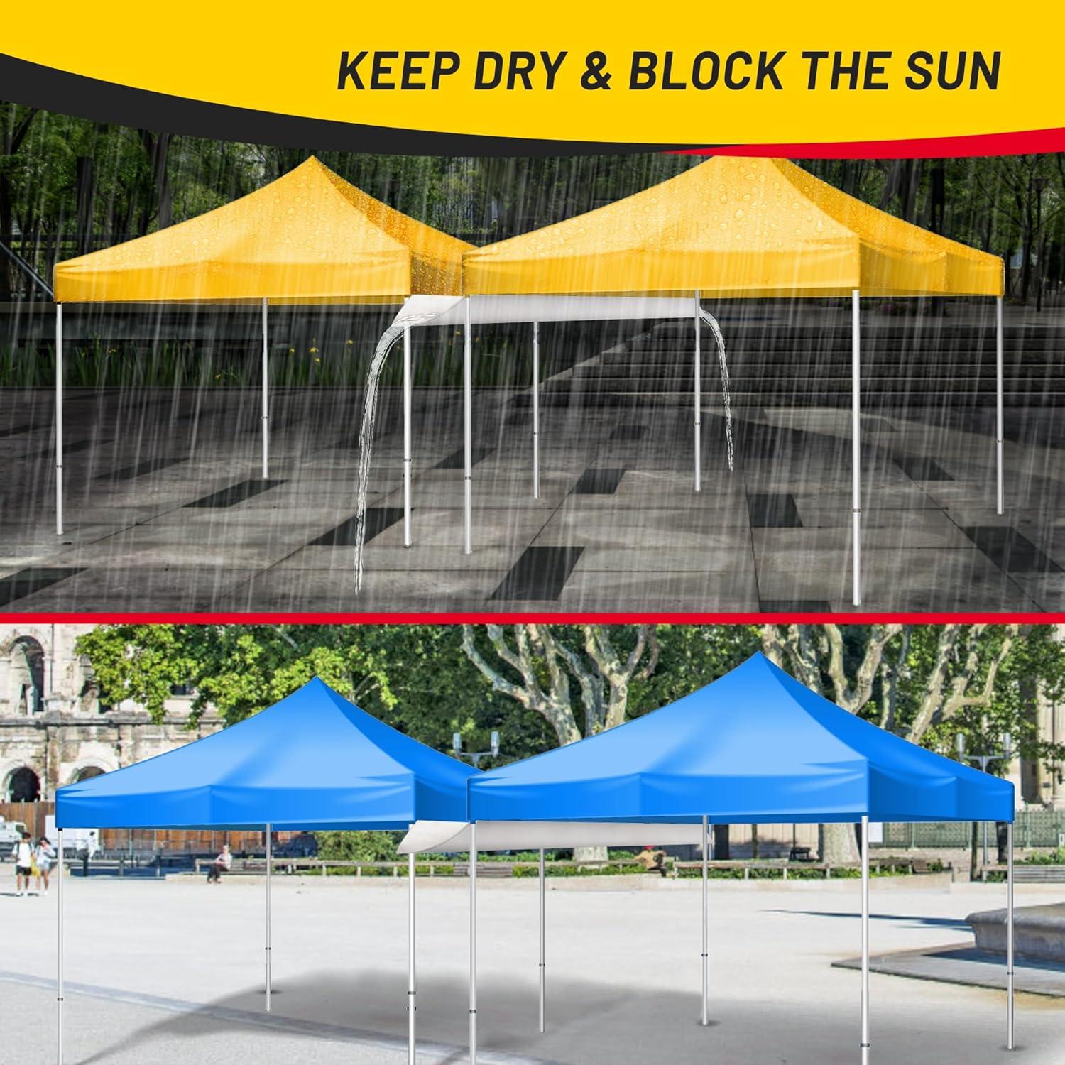 2 Pcs 10 Ft Canopy Rain Gutter for Pop up Tent - Vinyl Rain Gutters Replacement with Straps, Outdoor Events Party Connecting Tents Drainage Accessories (White)