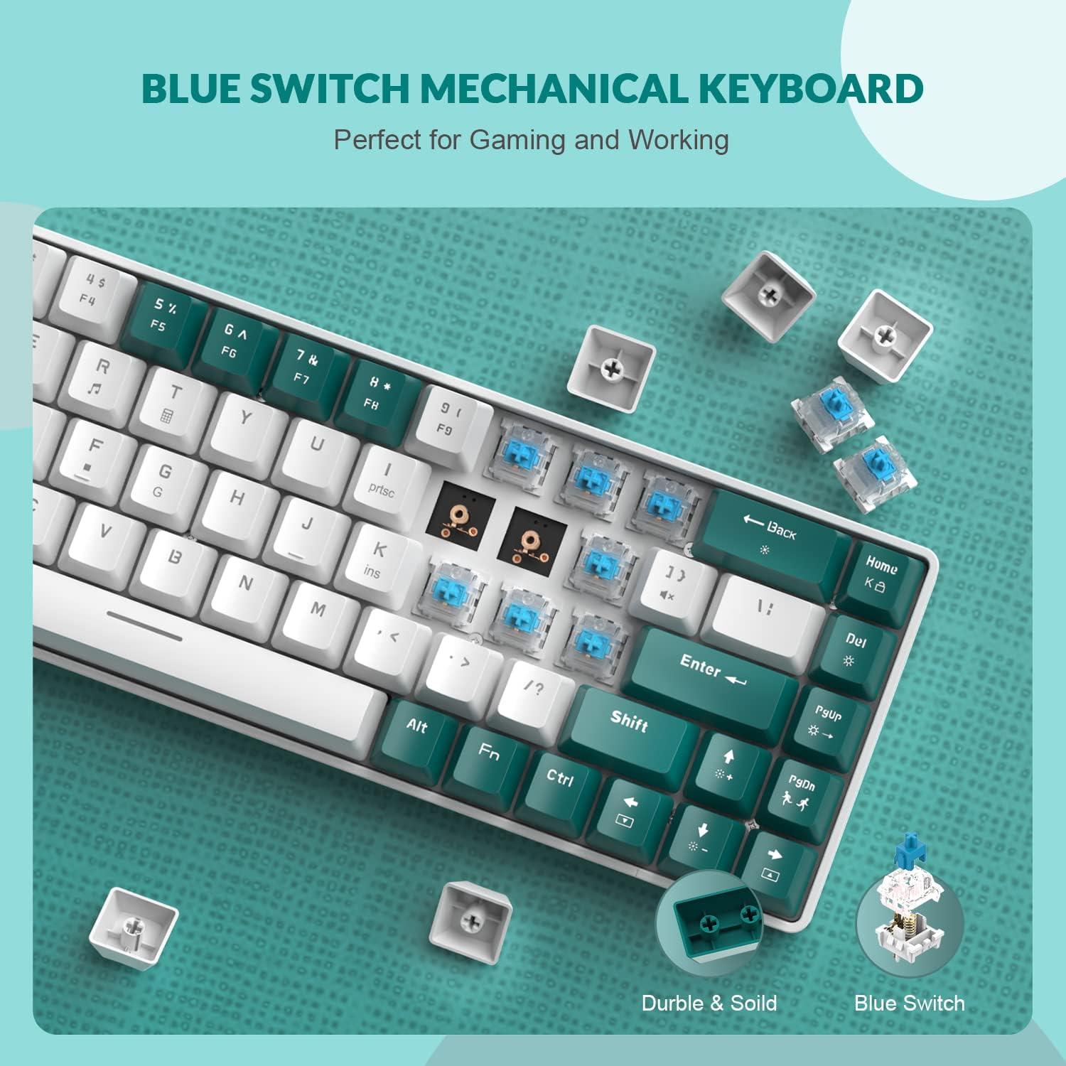 Teclado Mecánico ZIYOU LANG RK-T8 68 Teclas RGB Verde