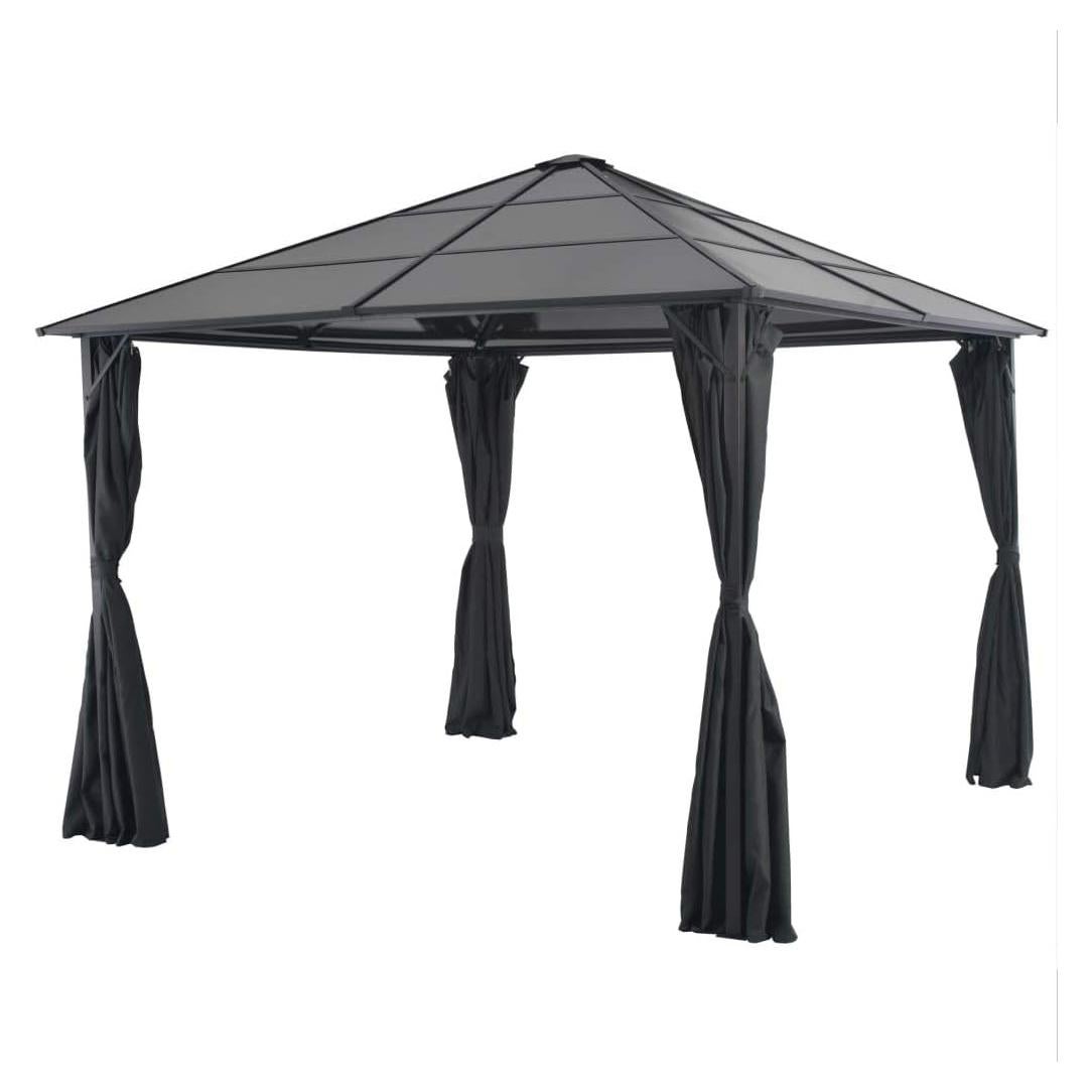 Gazebo,Canopy Tent with sidewalls,Gazebo with Curtain Aluminum 9.8'x9.8' BlackSuitable for Outdoor, Event Parties