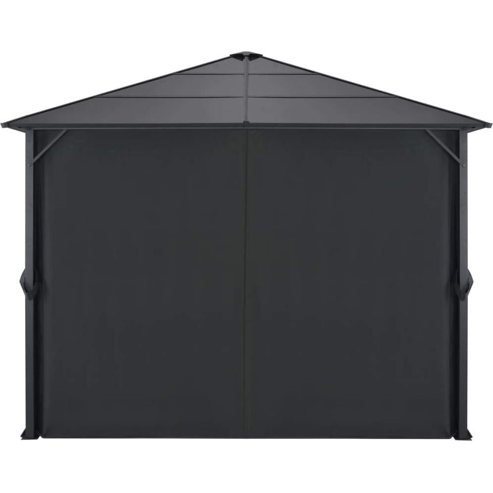 Gazebo,Canopy Tent with sidewalls,Gazebo with Curtain Aluminum 9.8'x9.8' BlackSuitable for Outdoor, Event Parties