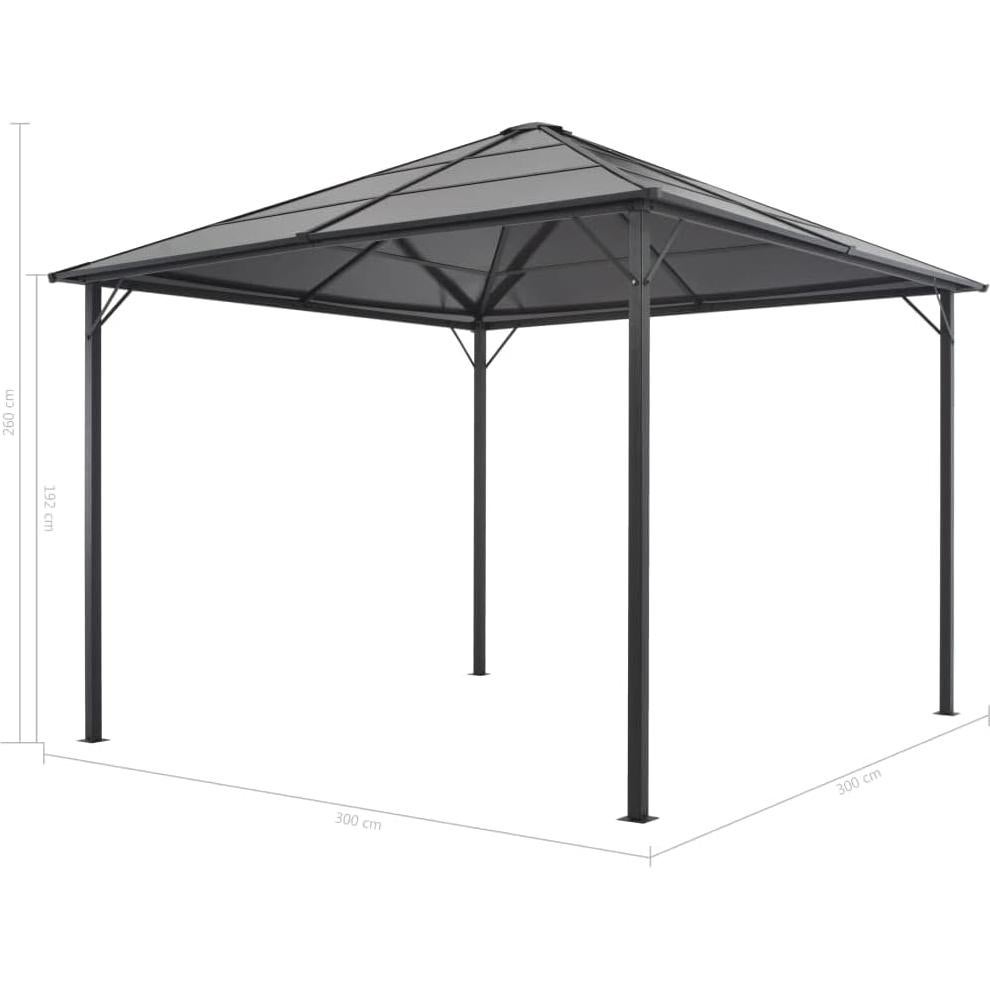 Gazebo,Canopy Tent with sidewalls,Gazebo with Curtain Aluminum 9.8'x9.8' BlackSuitable for Outdoor, Event Parties