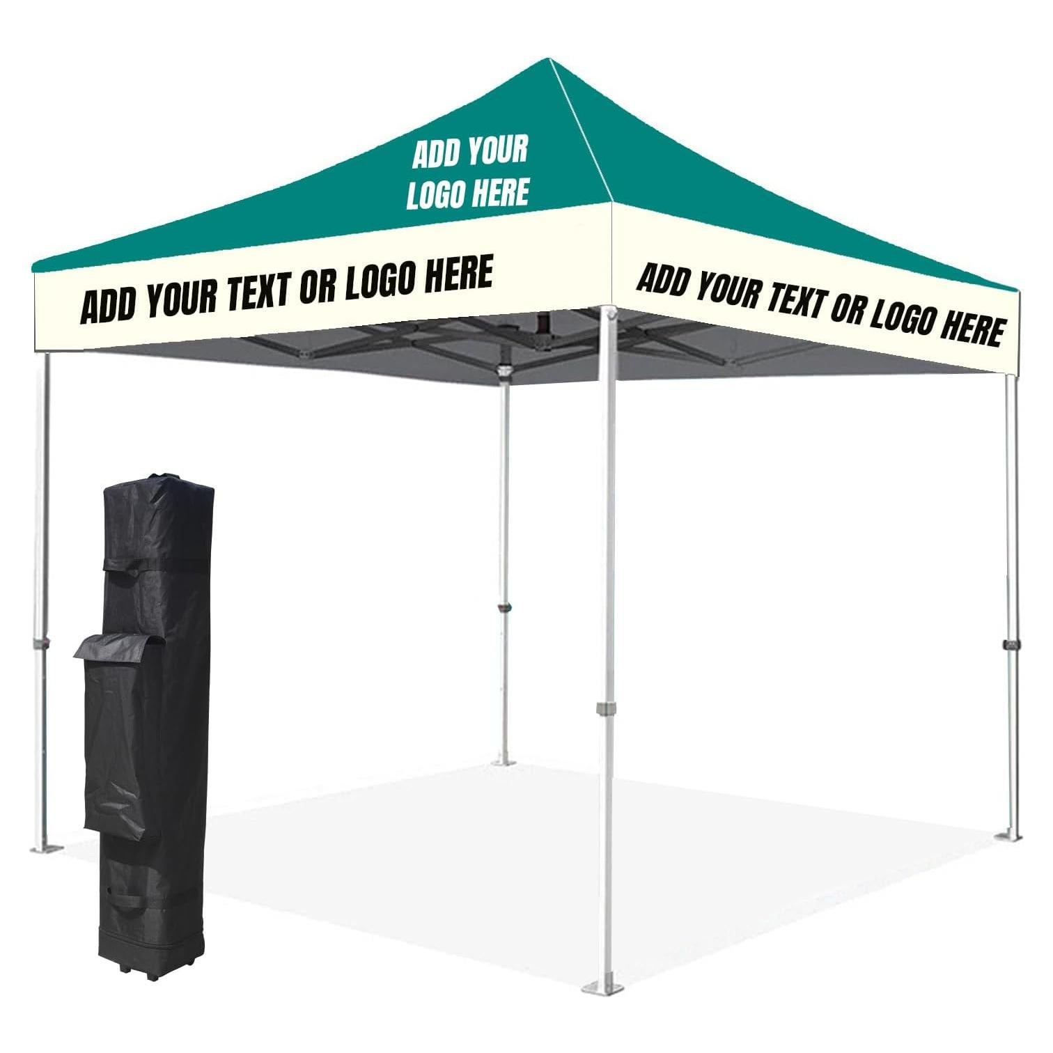 Custom Canopy Tent 10x10 with Logo- Pop Up Canopy Tent Packages for Outdoor and Trade Show Events - Custom Prints of Your Branding, Durable, Weather-Repellent (Canopy Top)