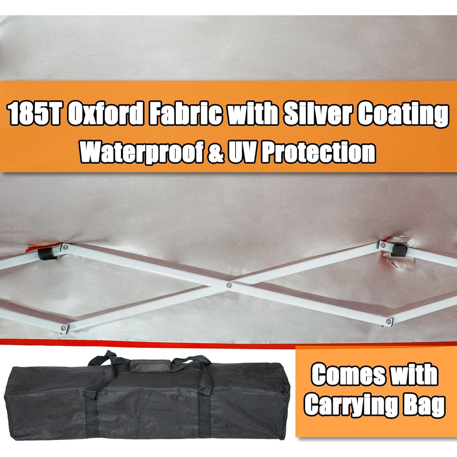 Tienda de Sombra Plegable Sunnyglade 1.83x1.22m Rojo