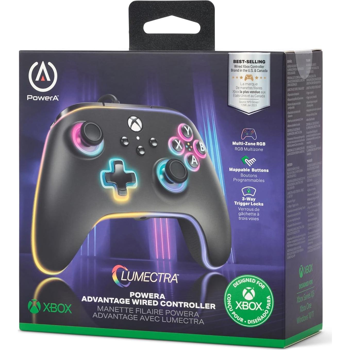 Controlador PowerA Advantage Xbox Series X|S con RGB - Negro