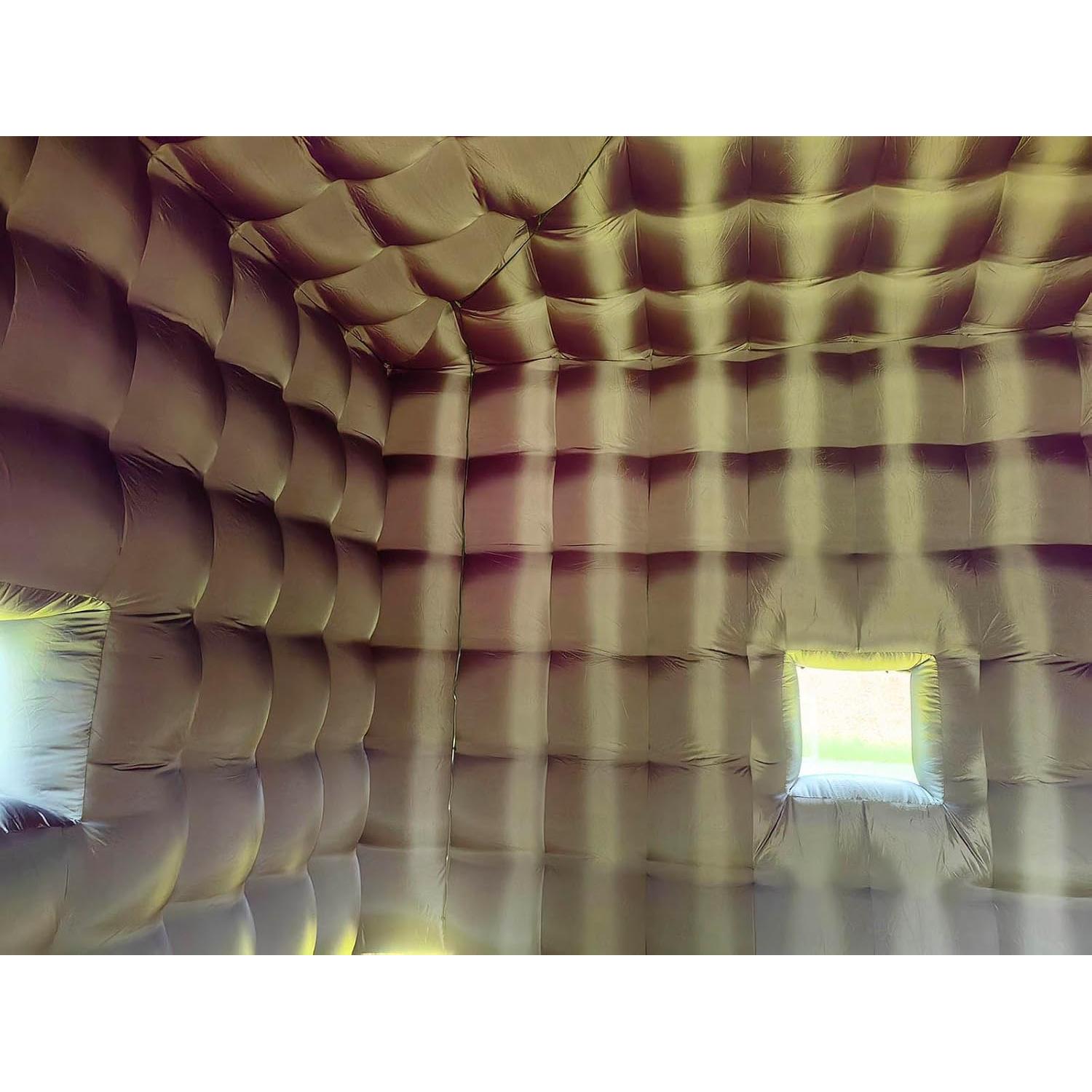 18x16.5Ft Blow Up Nightclub Inflatable Pub with LED Light for Adults Outdoor Party - a Small Movable Cube Black Inflatable Party Tent with Blower for Disco Night Club House from Sinflables Factory