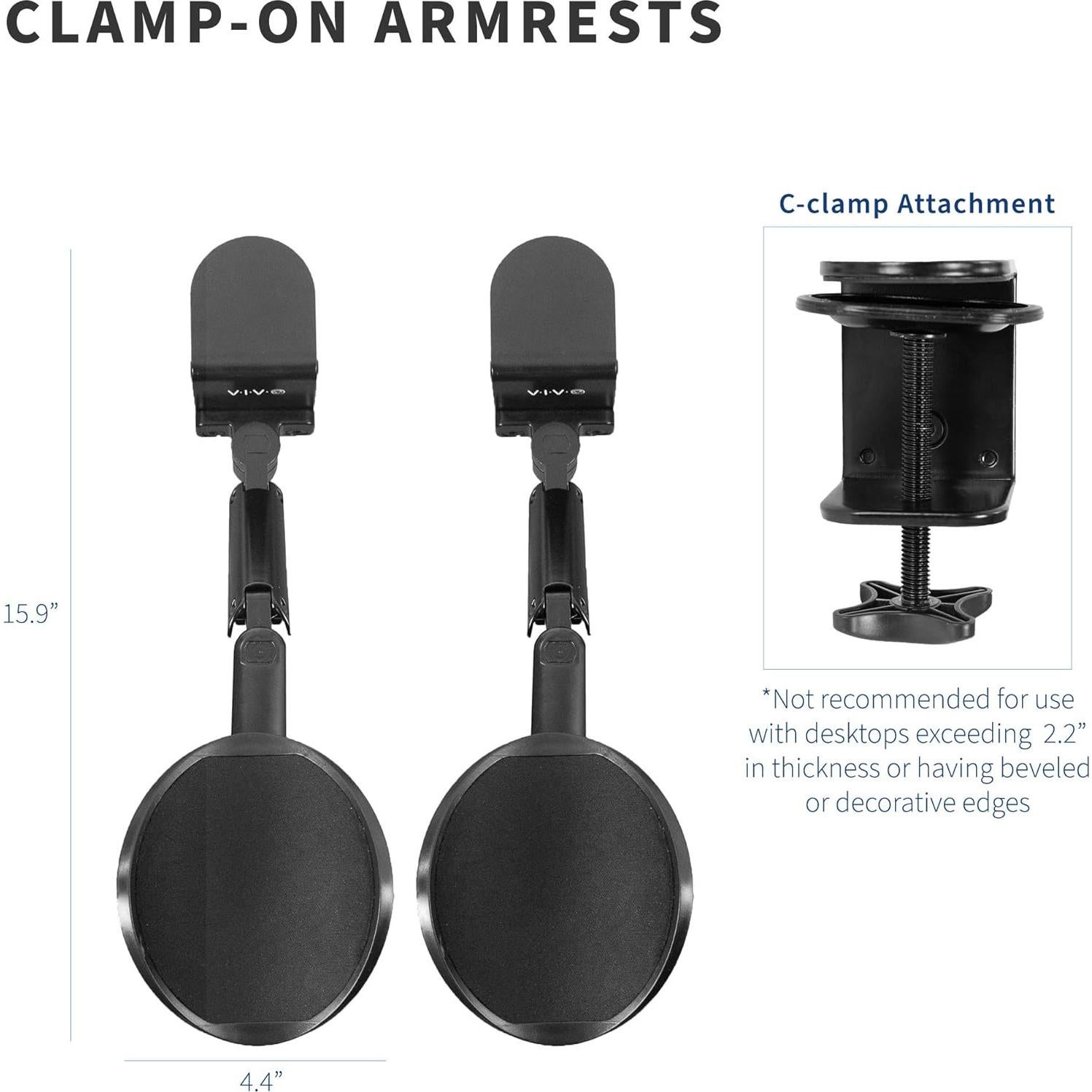 Soporte de Brazo VIVO MOUNT-ARM02P Ajustable 2 Piezas Negro