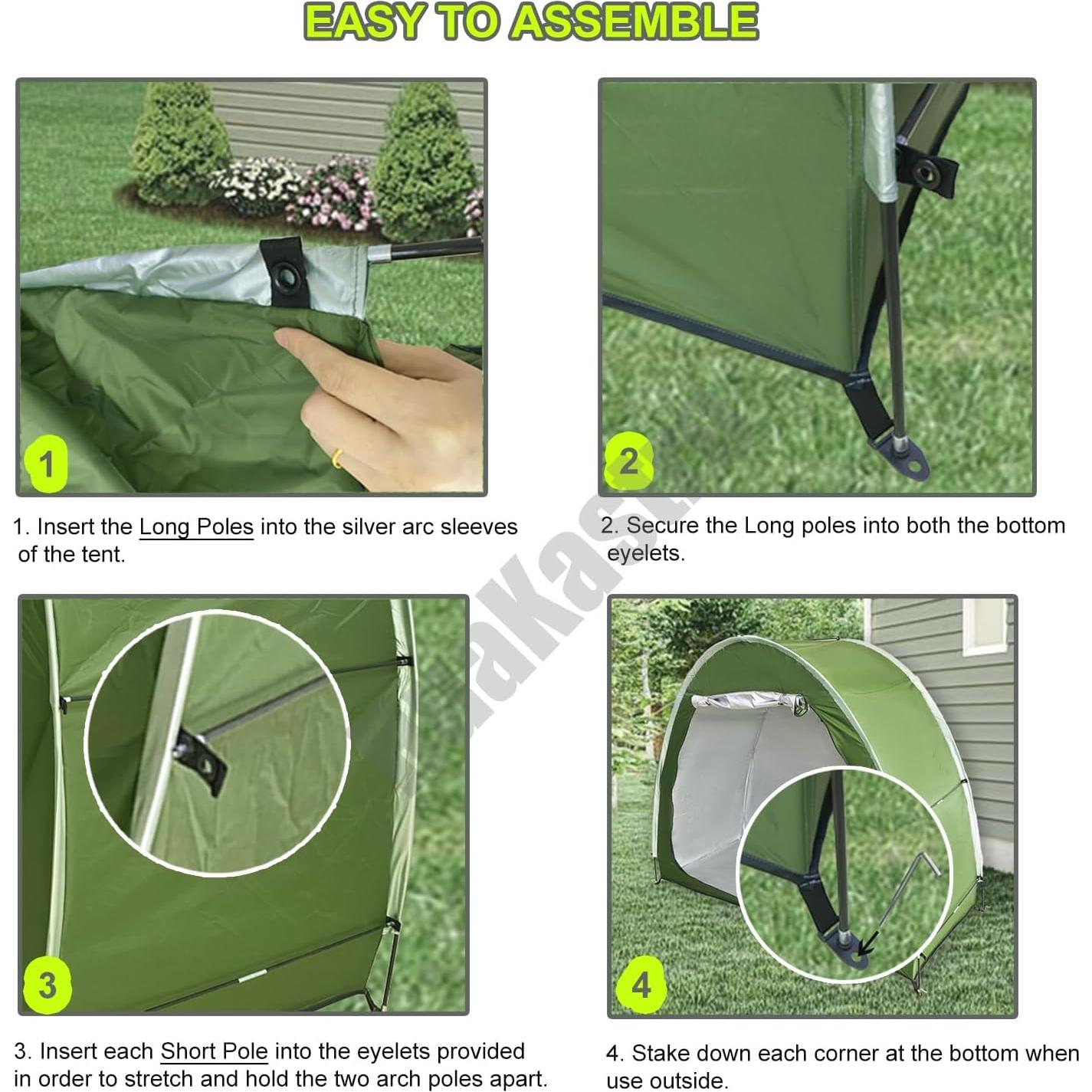 Tienda de Almacenamiento para 2 Bicicletas HuaKastro Impermeable