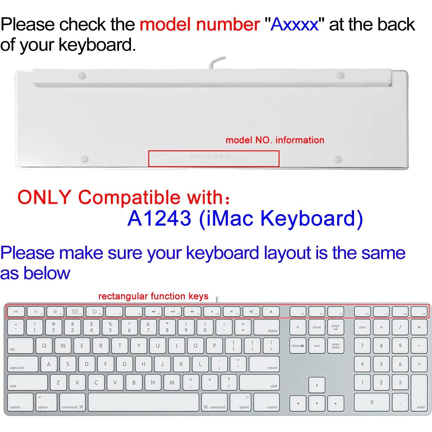 Funda de Silicona para Teclado Apple iMac A1243 Flores
