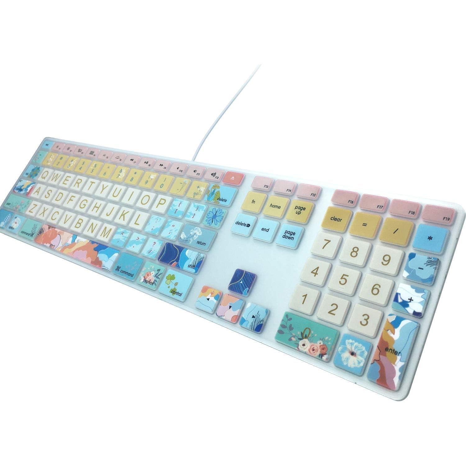 Funda de Silicona para Teclado Apple iMac A1243 Flores