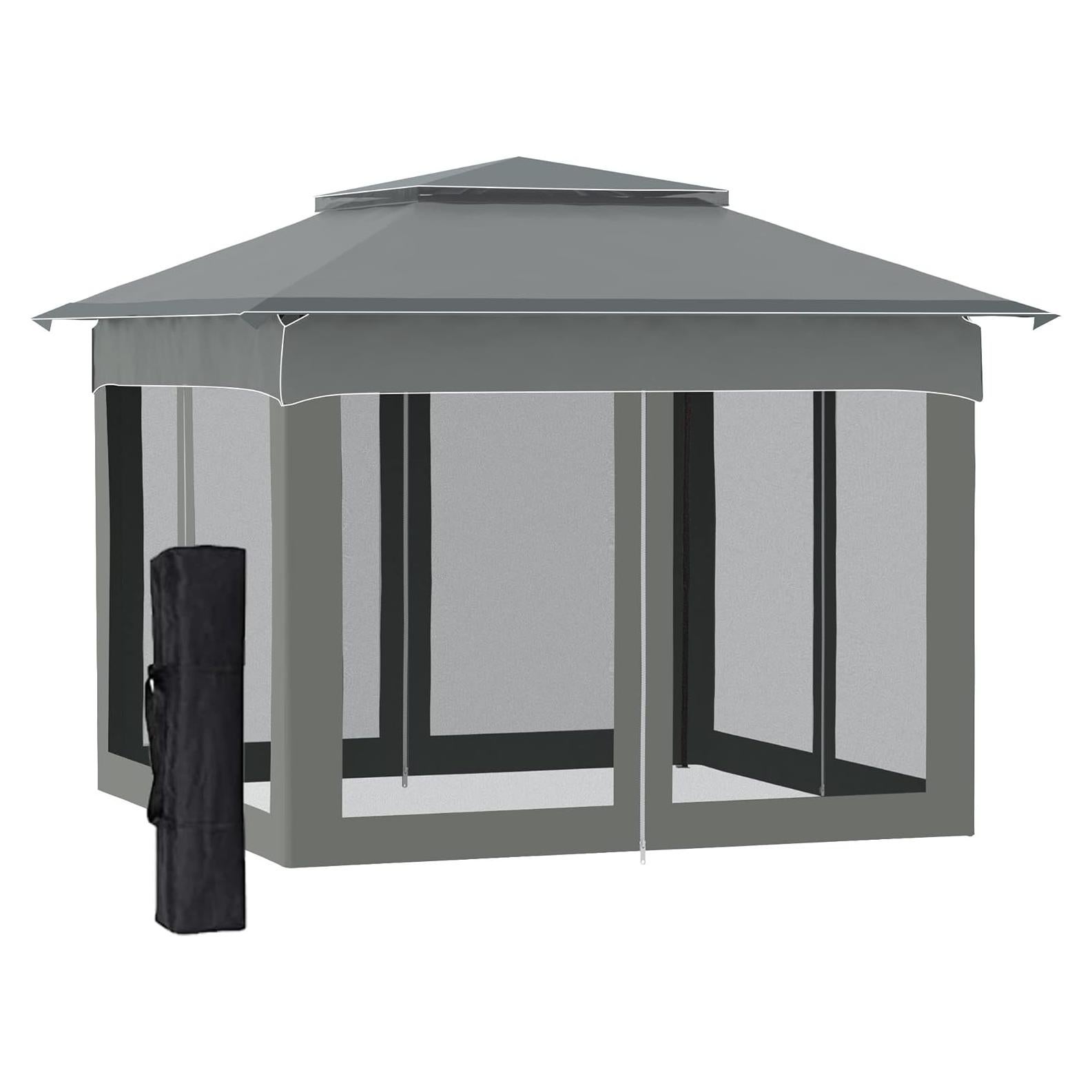 Carpa Plegable AnhuaUSA 3x3m con Red Desmontable para Jardín