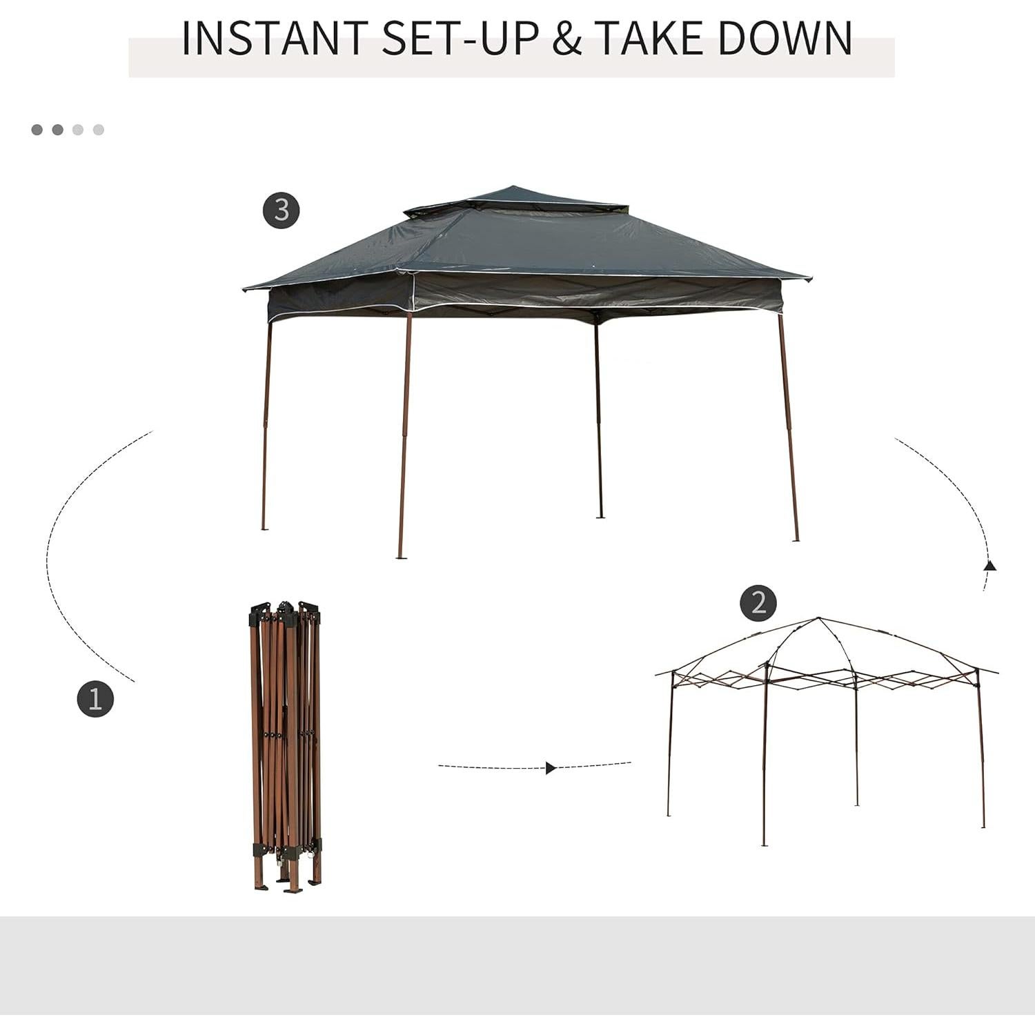 Carpa Plegable AnhuaUSA 3x3m con Red Desmontable para Jardín