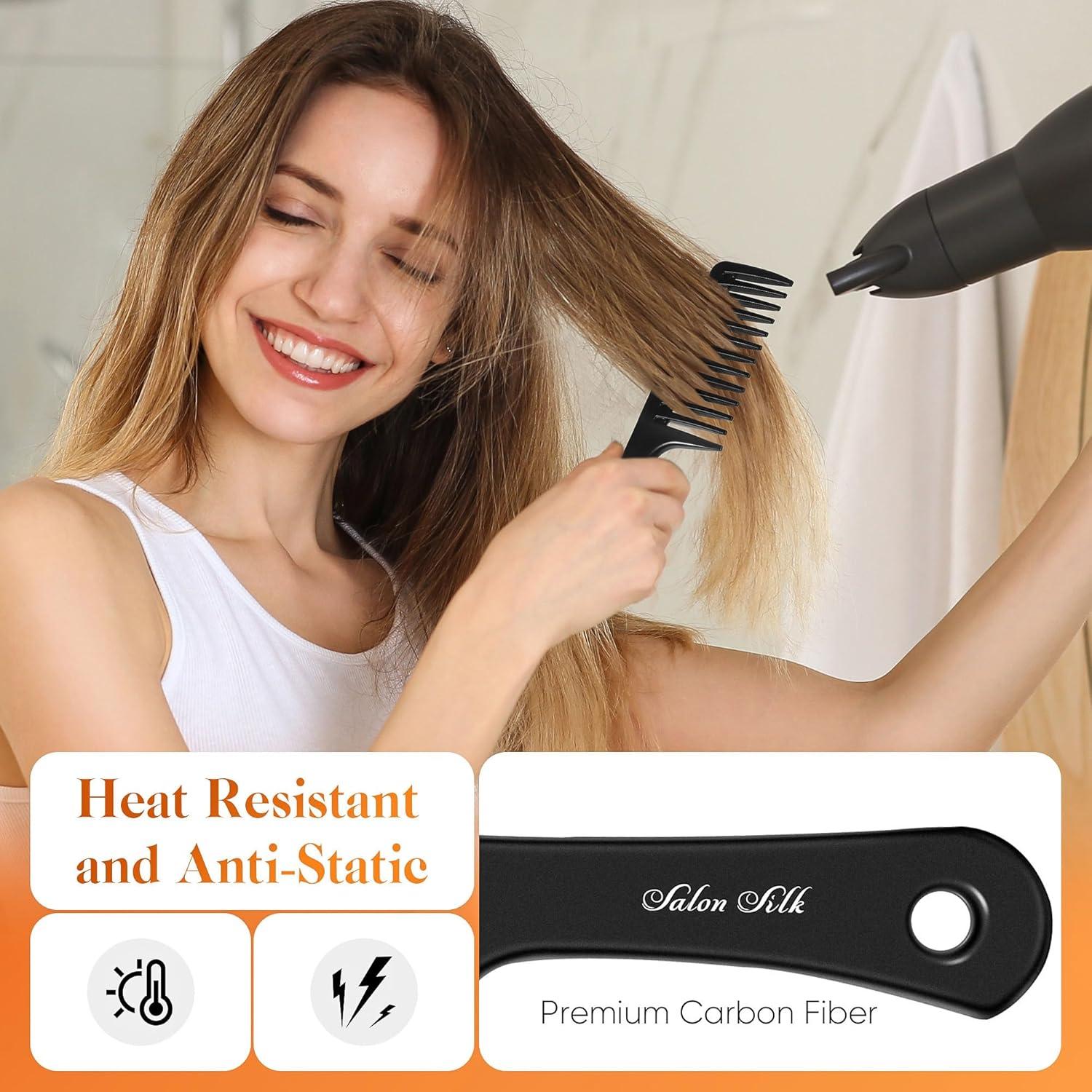 Juego de Peines Profesional SALON SILK 4 Piezas Negro