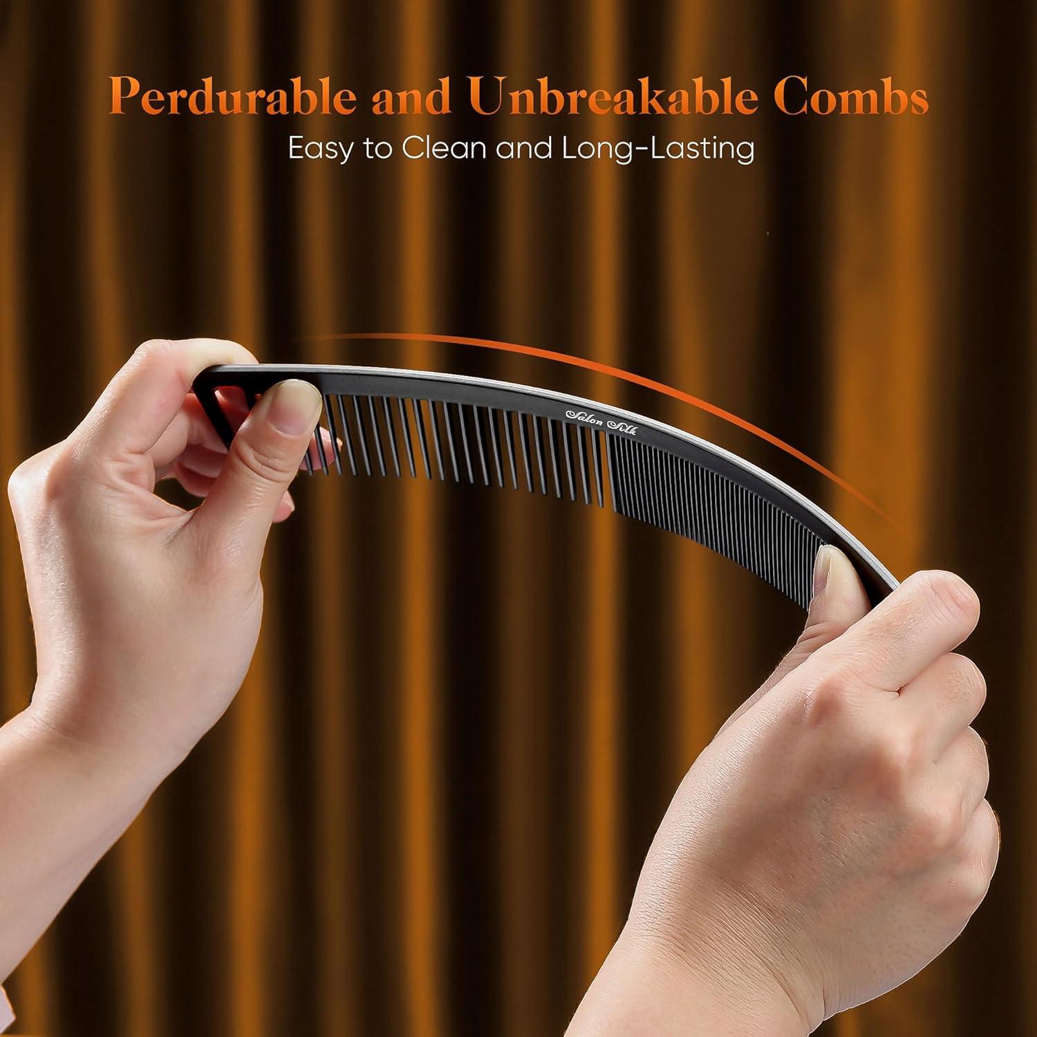 Juego de Peines Profesional SALON SILK 4 Piezas Negro