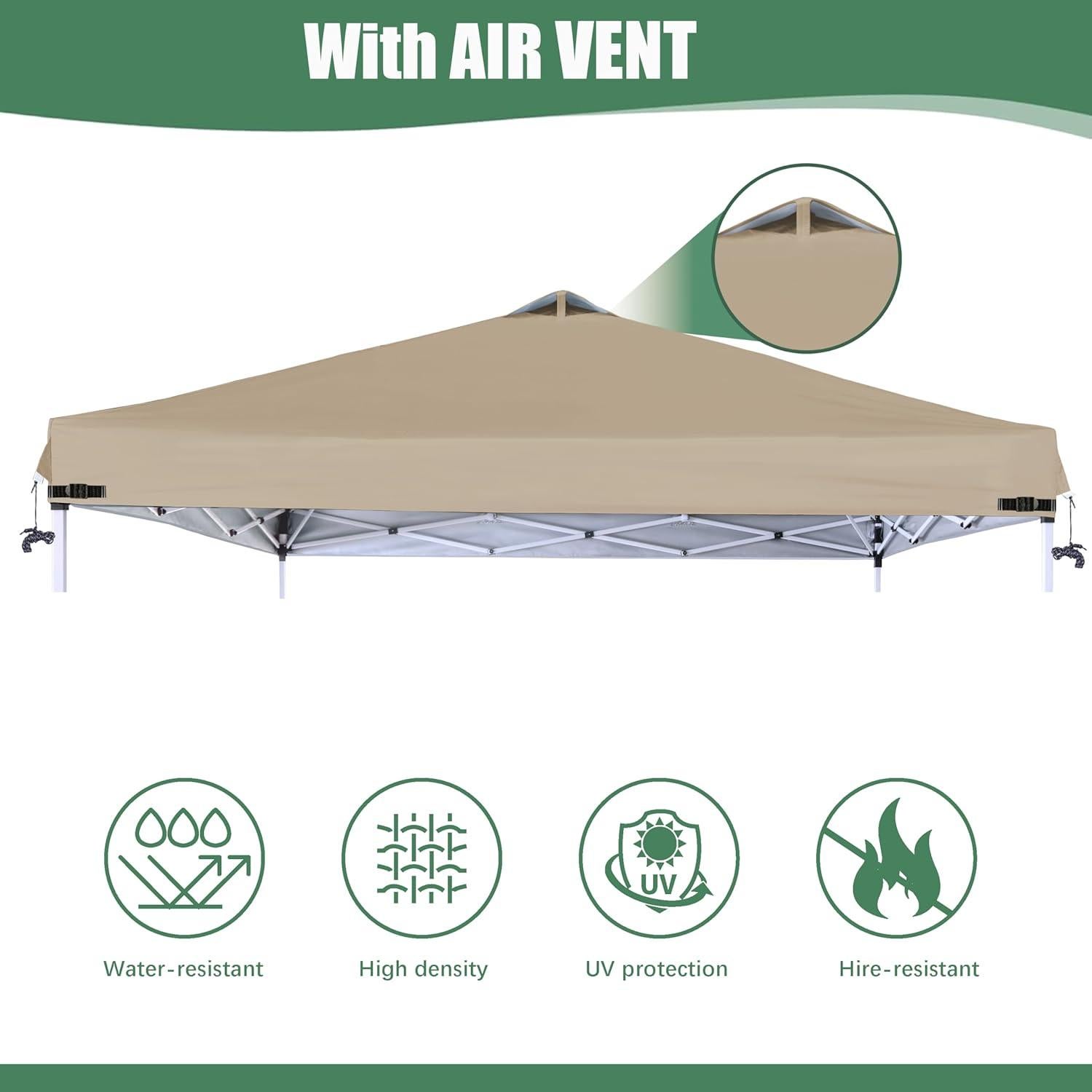 Cubierta de Reemplazo SCOCANOPY 8x8 Caqui con Ventilación