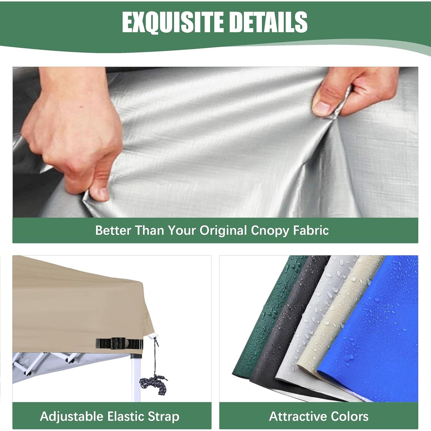 Cubierta de Reemplazo SCOCANOPY 8x8 Caqui con Ventilación