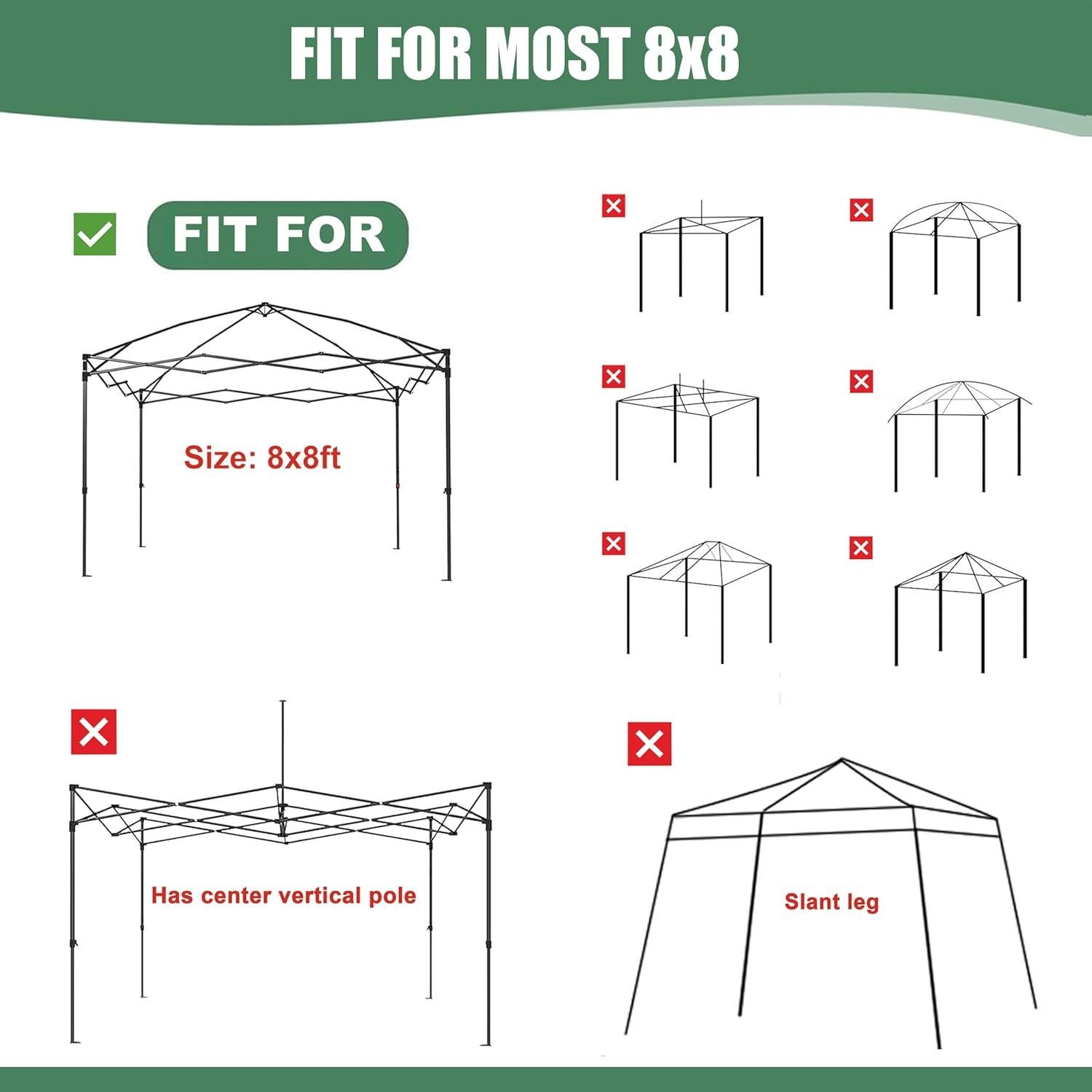 Cubierta de Reemplazo SCOCANOPY 8x8 Caqui con Ventilación