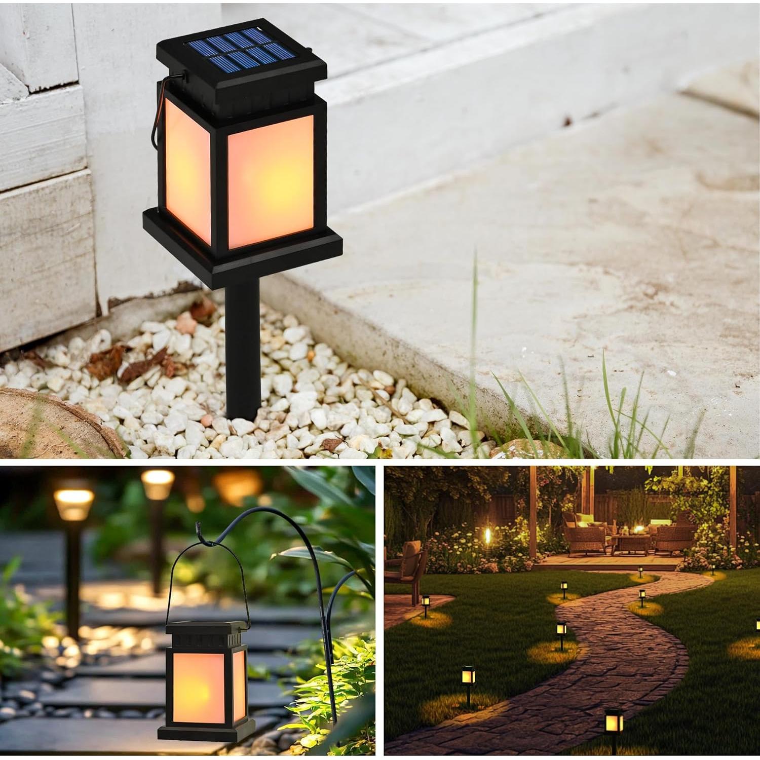 Linternas Solares GIGALUMI 8 Pzas Efecto Llama Impermeables