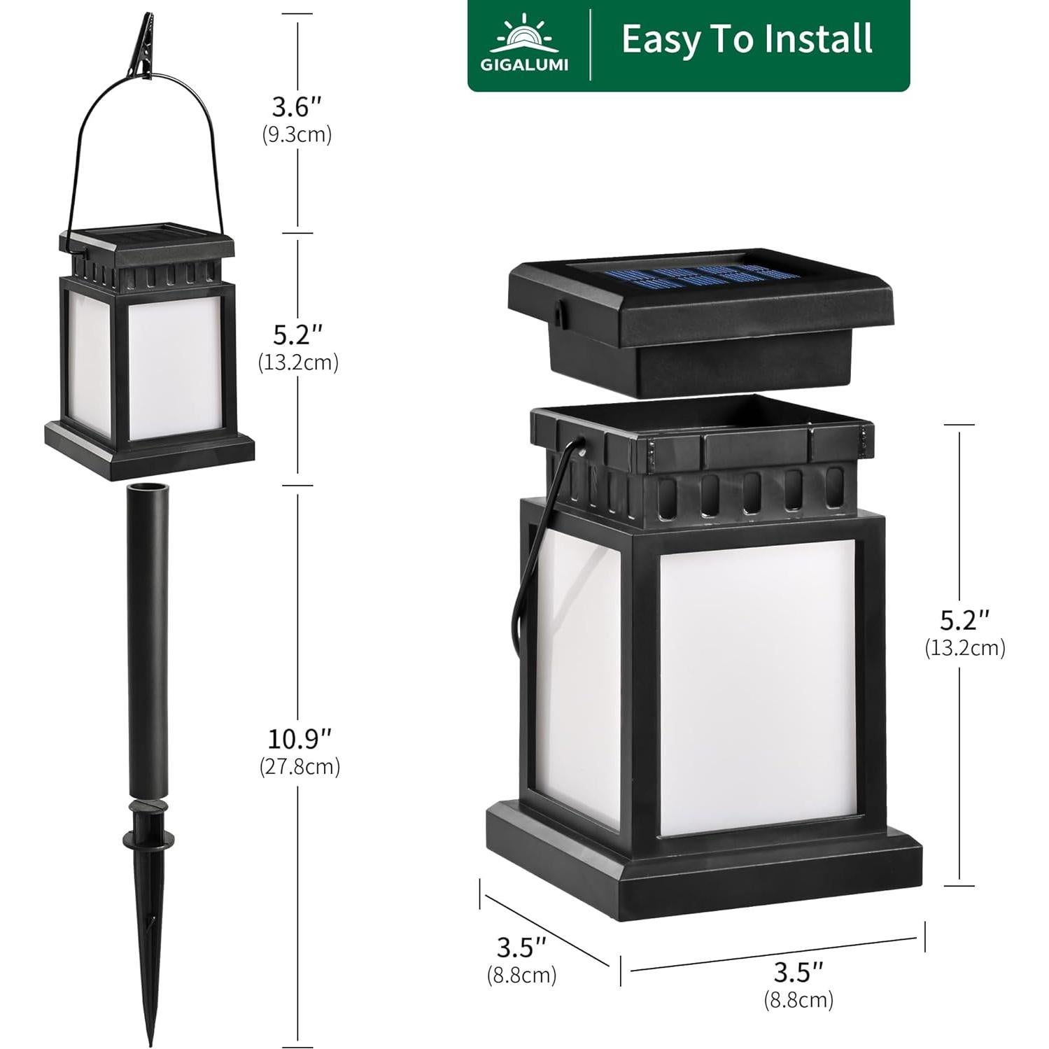 Linternas Solares GIGALUMI 8 Pzas Efecto Llama Impermeables