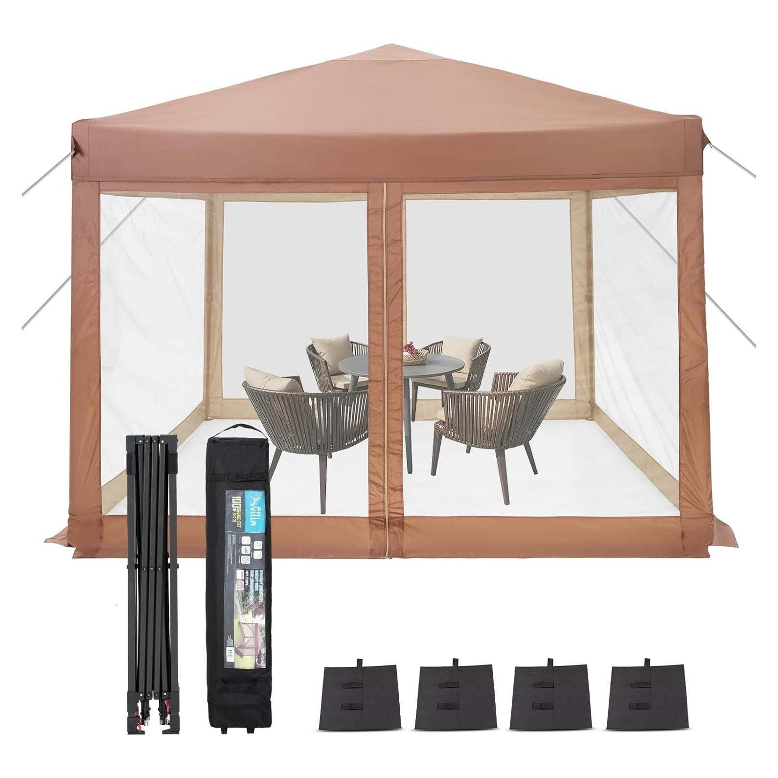 Carpa Plegable 3x3m GREEN PARTY con Mosquitera y Accesorios