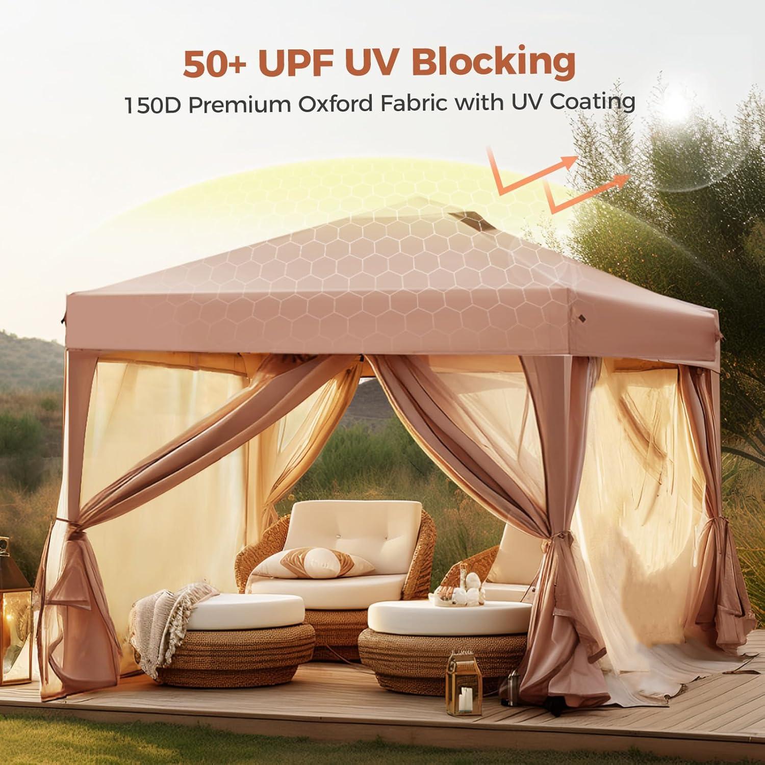 Carpa Plegable 3x3m GREEN PARTY con Mosquitera y Accesorios