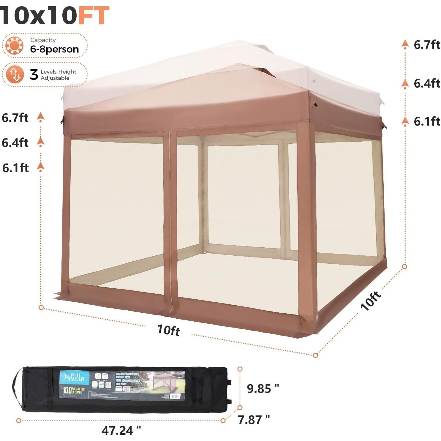 Carpa Plegable 3x3m GREEN PARTY con Mosquitera y Accesorios