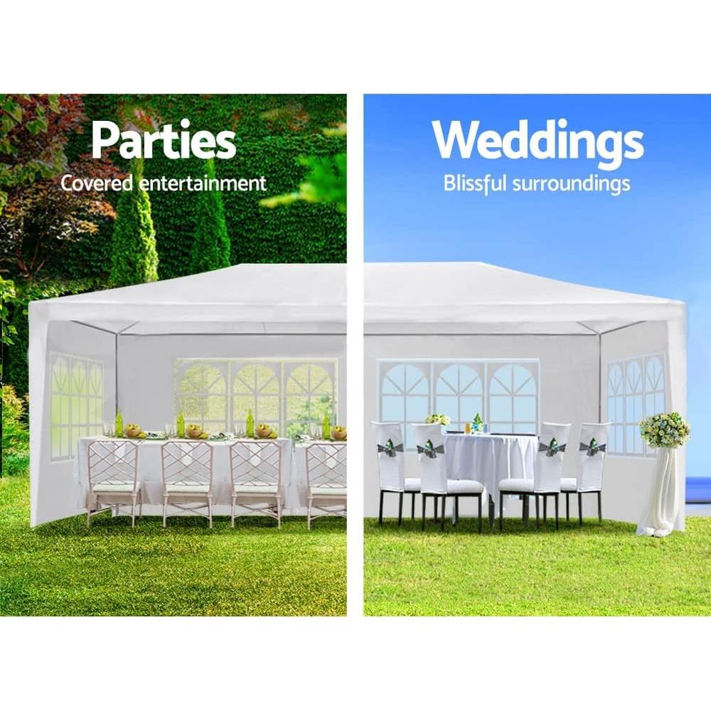 10x30' Wedding Party Canopy Tent with 5 Removable Sidewalls, Outdoor Gazebo for Events, White
