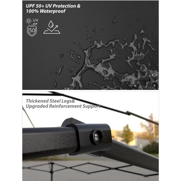 Carpa Plegable 3x3m OUTGOODS con 4 Paredes Laterales Removibles