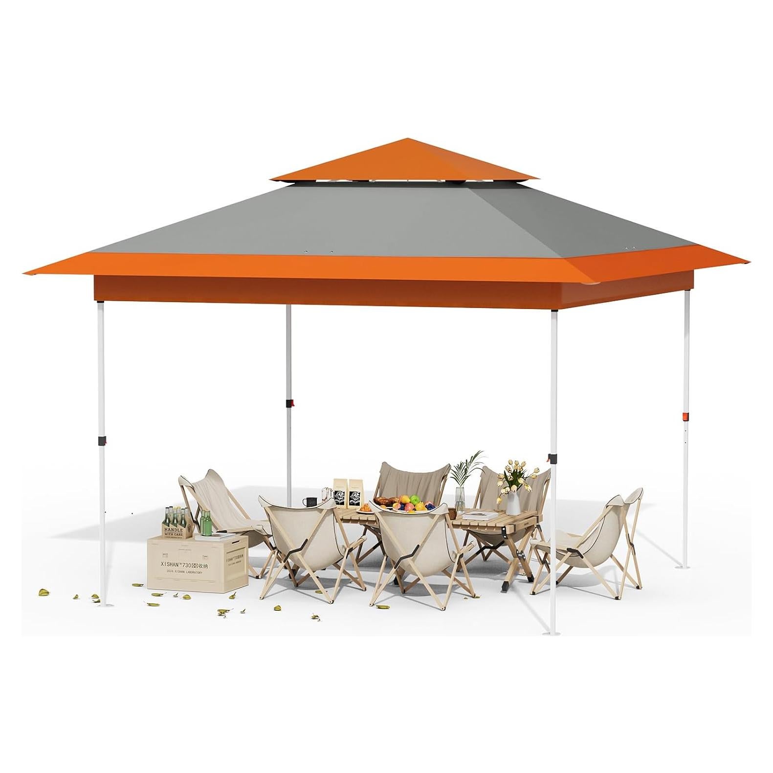 Carpa Pop Up Arlopu 3.66m x 3.66m Naranja Resistente al Agua