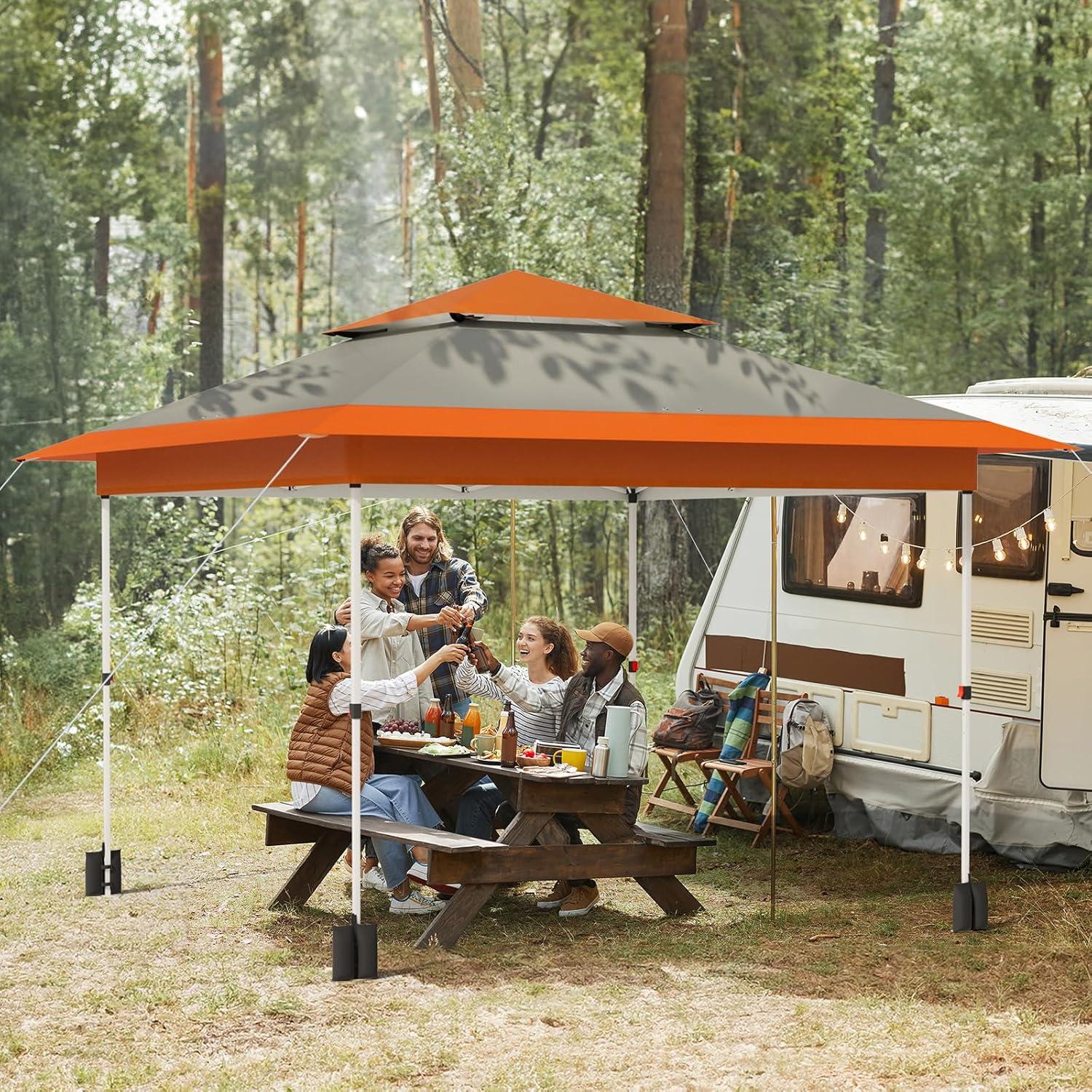 Carpa Pop Up Arlopu 3.66m x 3.66m Naranja Resistente al Agua