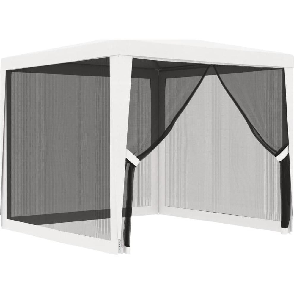 Gazebo de Fiesta ZQQLVOO 2.5x2.5m Blanco con Paredes de Malla