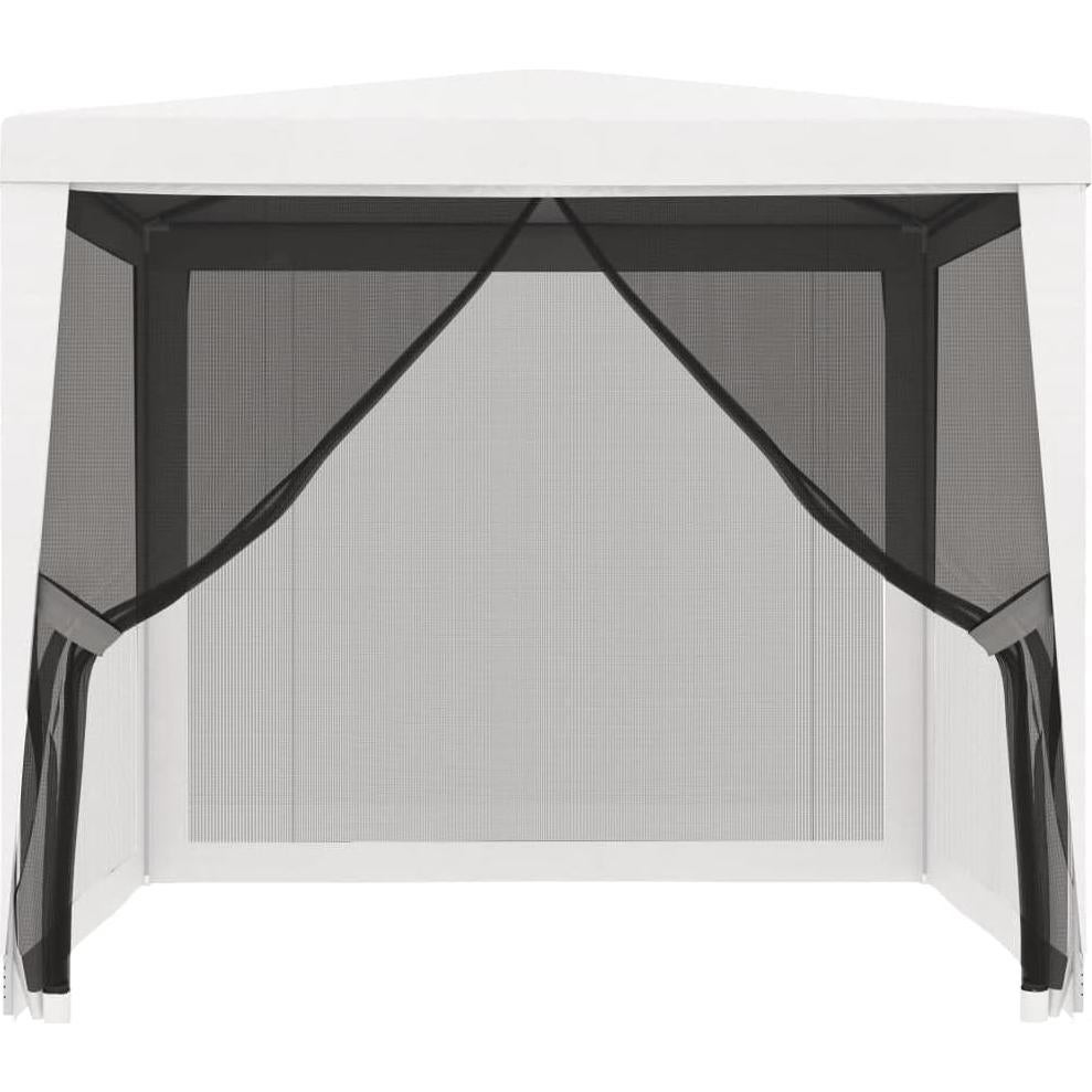 Gazebo de Fiesta ZQQLVOO 2.5x2.5m Blanco con Paredes de Malla