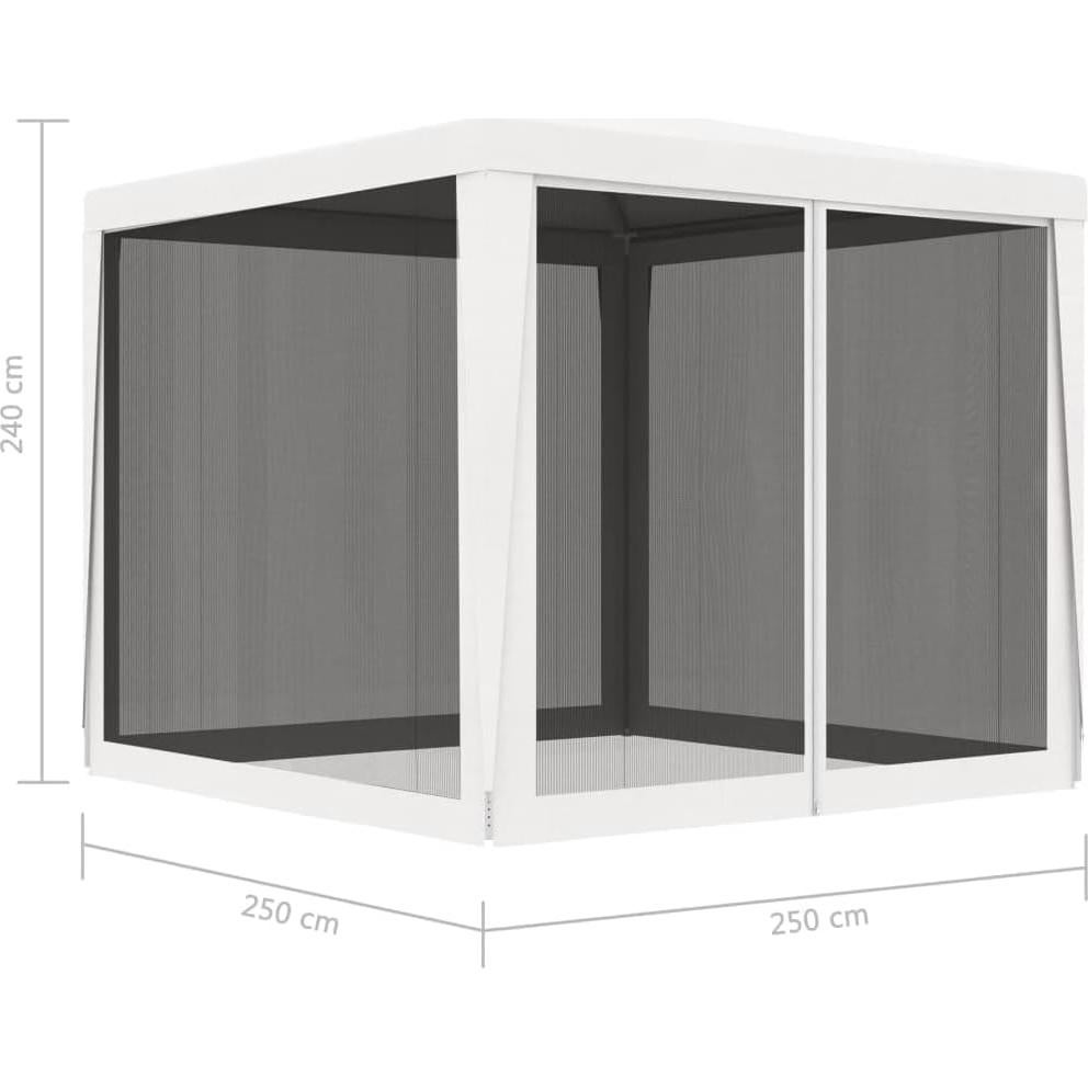 Gazebo de Fiesta ZQQLVOO 2.5x2.5m Blanco con Paredes de Malla