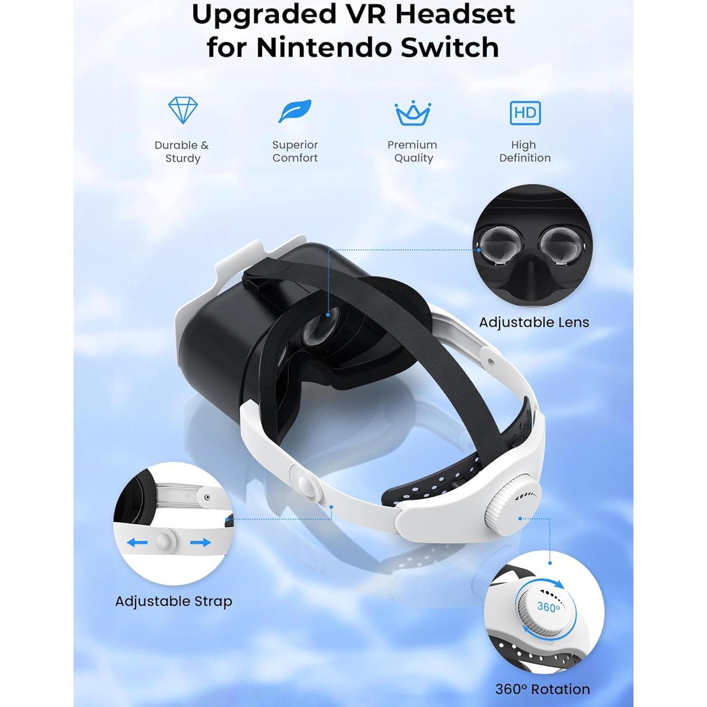 Auriculares VR DEVASO para Nintendo Switch y OLED, Lentes HD