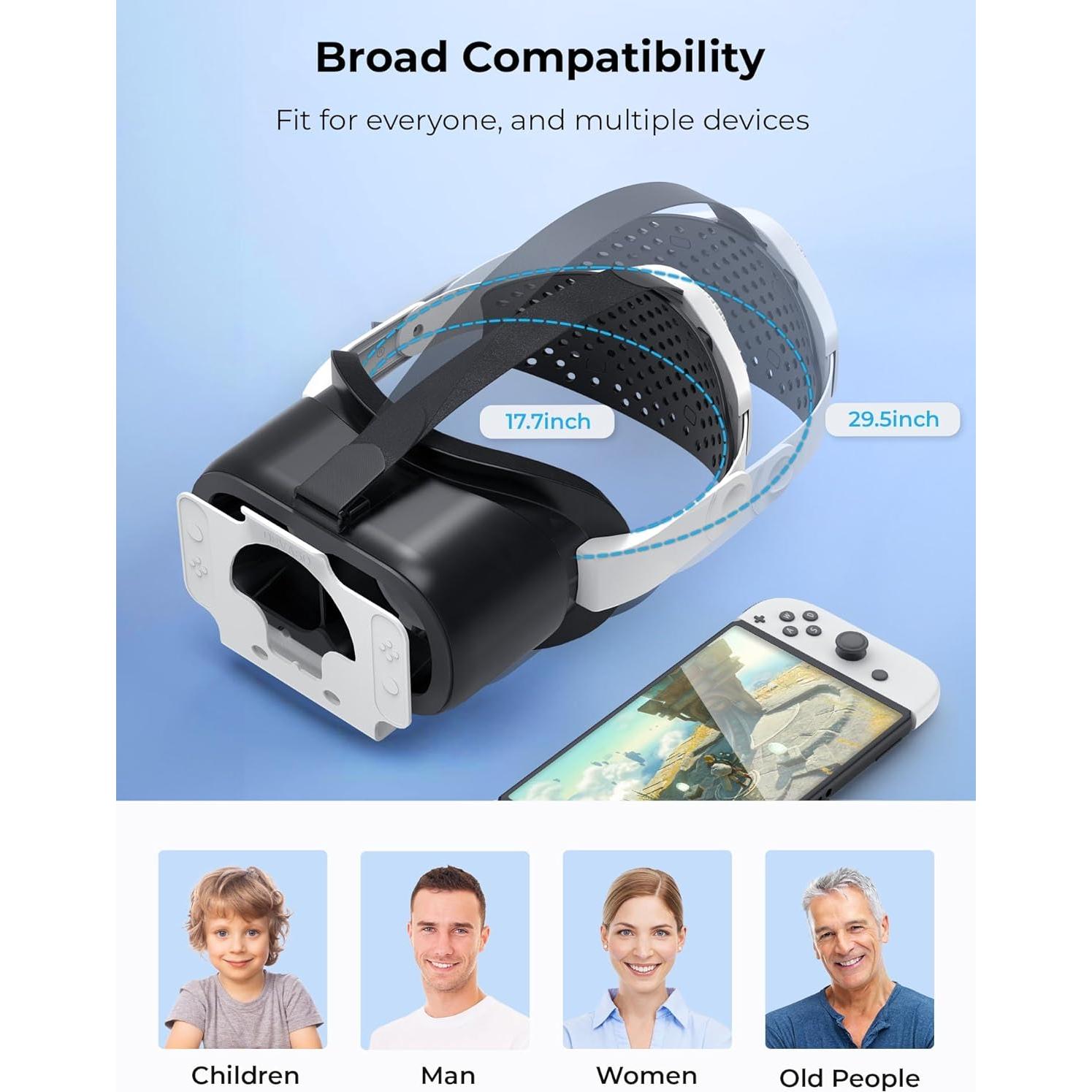 Auriculares VR DEVASO para Nintendo Switch y OLED, Lentes HD