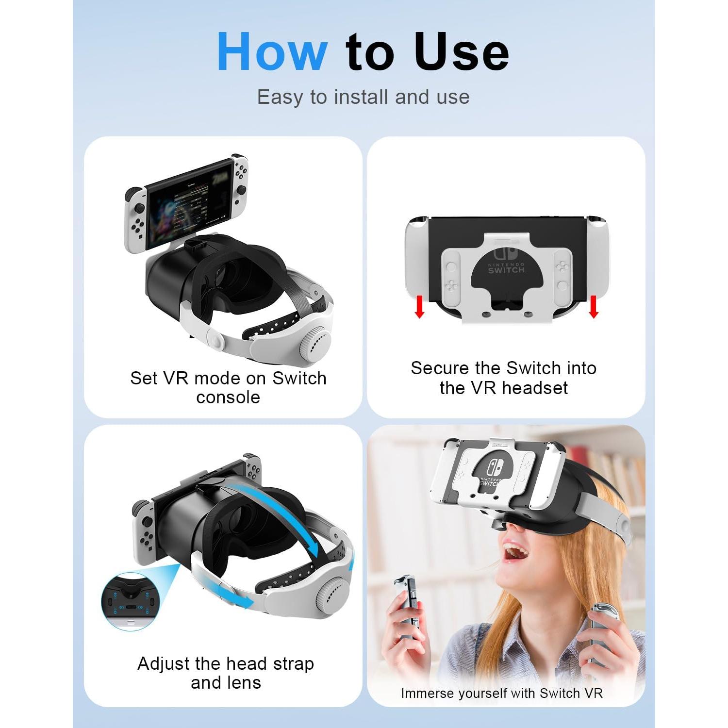 Auriculares VR DEVASO para Nintendo Switch y OLED, Lentes HD