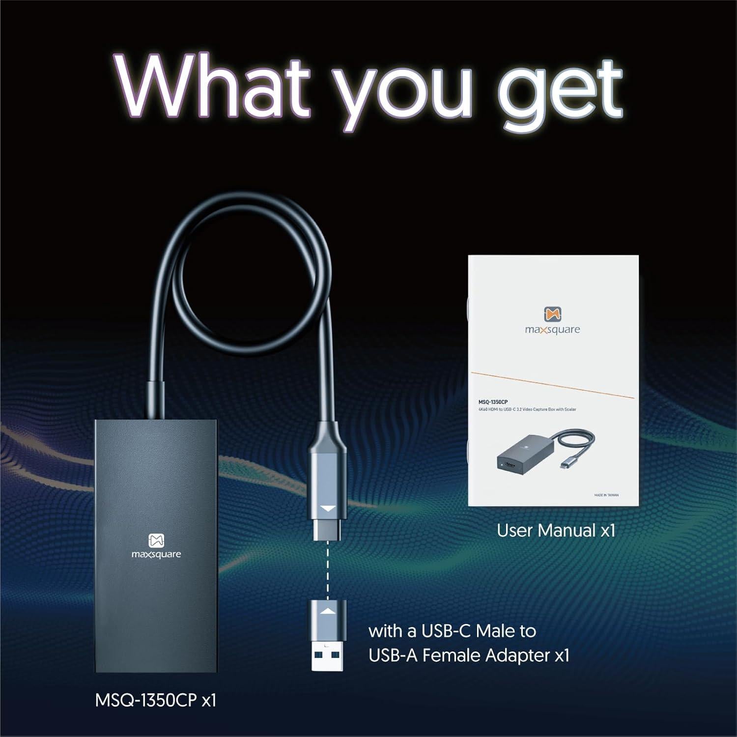 Dongle Captura HDMI a USB-C 4K60 MAXSQUARE MSQ-1300CP