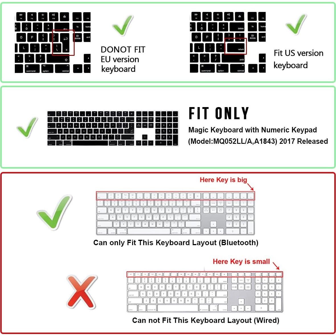 Cubierta Teclado Numérico Inalámbrico WYGCH para Mac 2017