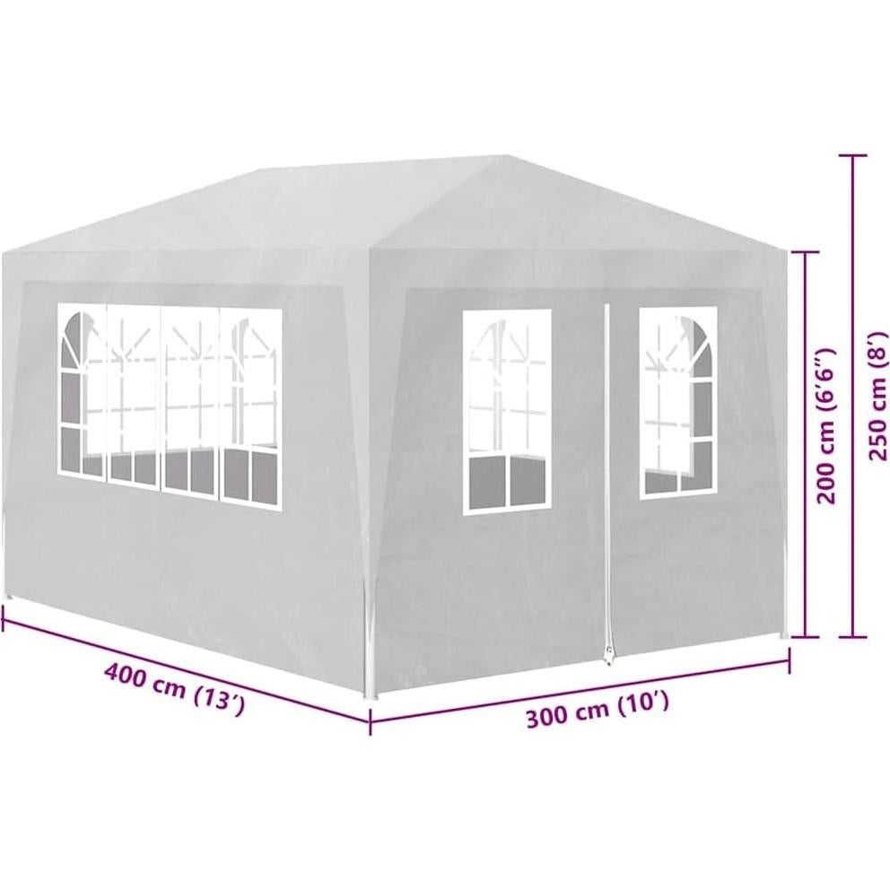 Carpa de Fiesta MINERWALL 3.96x3.05m Blanca Resistente UV