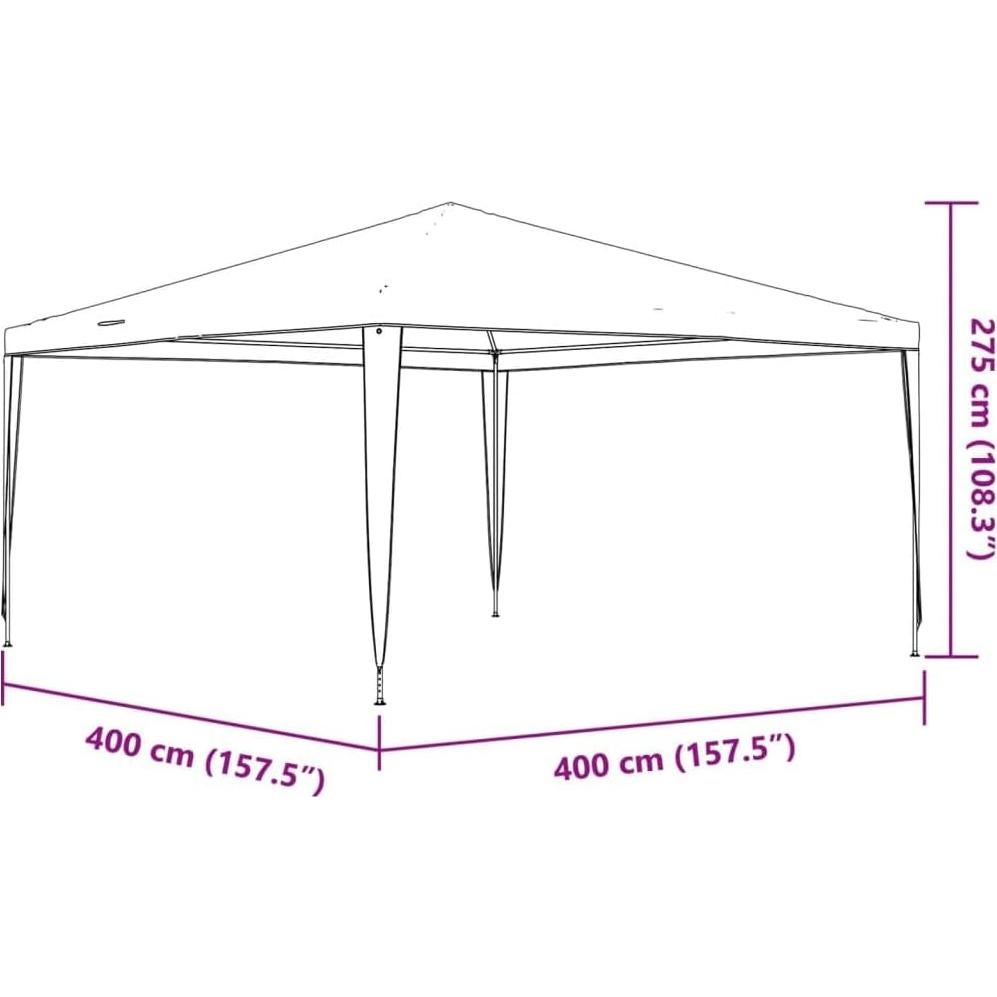 Carpa de Fiesta MINERWALL 4x4m Blanca Resistente al Agua