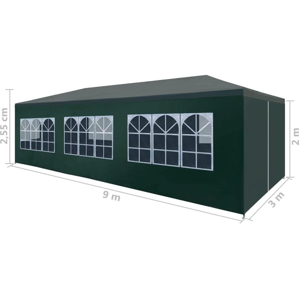 Carpa de Fiesta 3x9m ANYCHOLE Verde Resistente al Agua