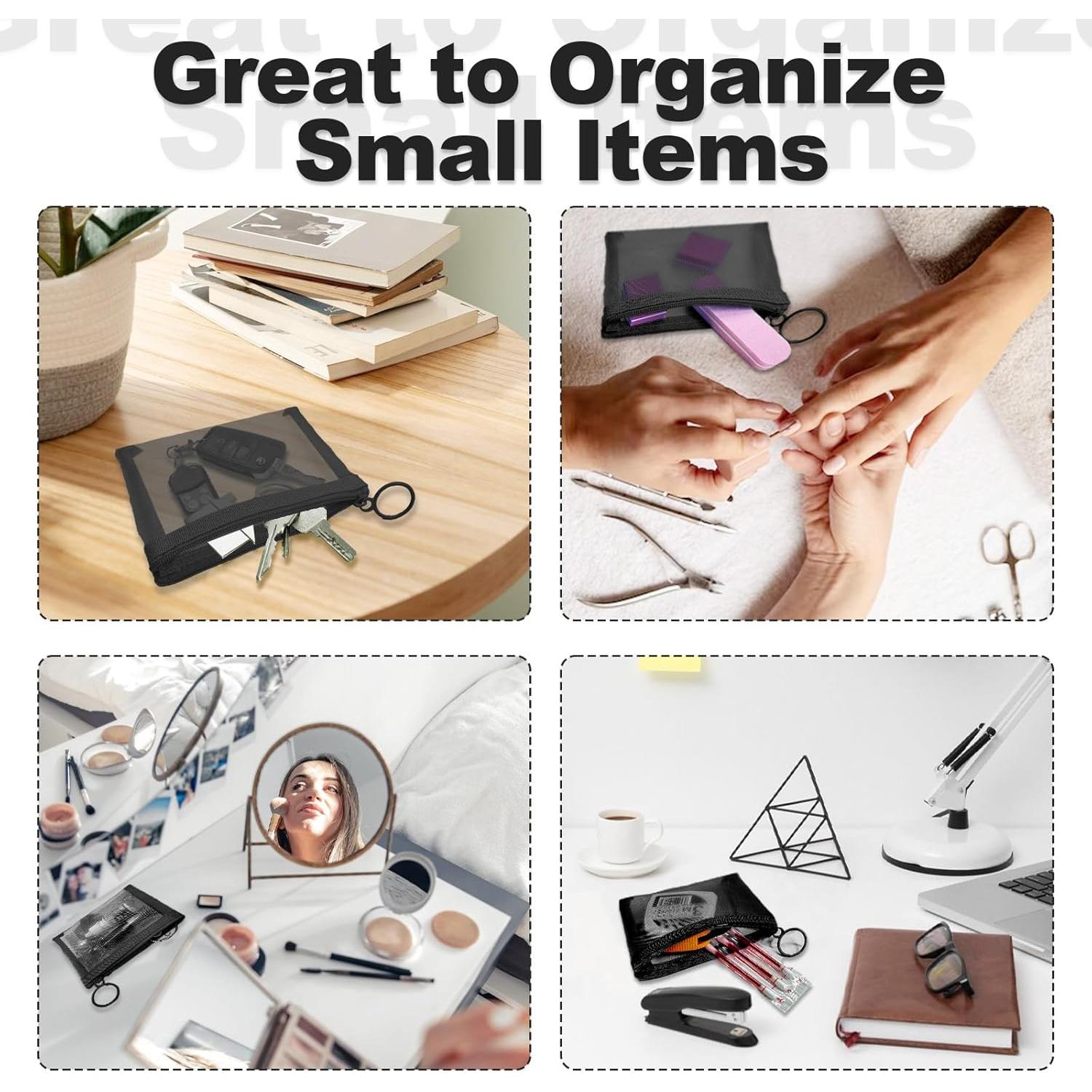 Mini Bolsas de Malla Nylon CarryEpic 4 Pcs Organizador Cosmético