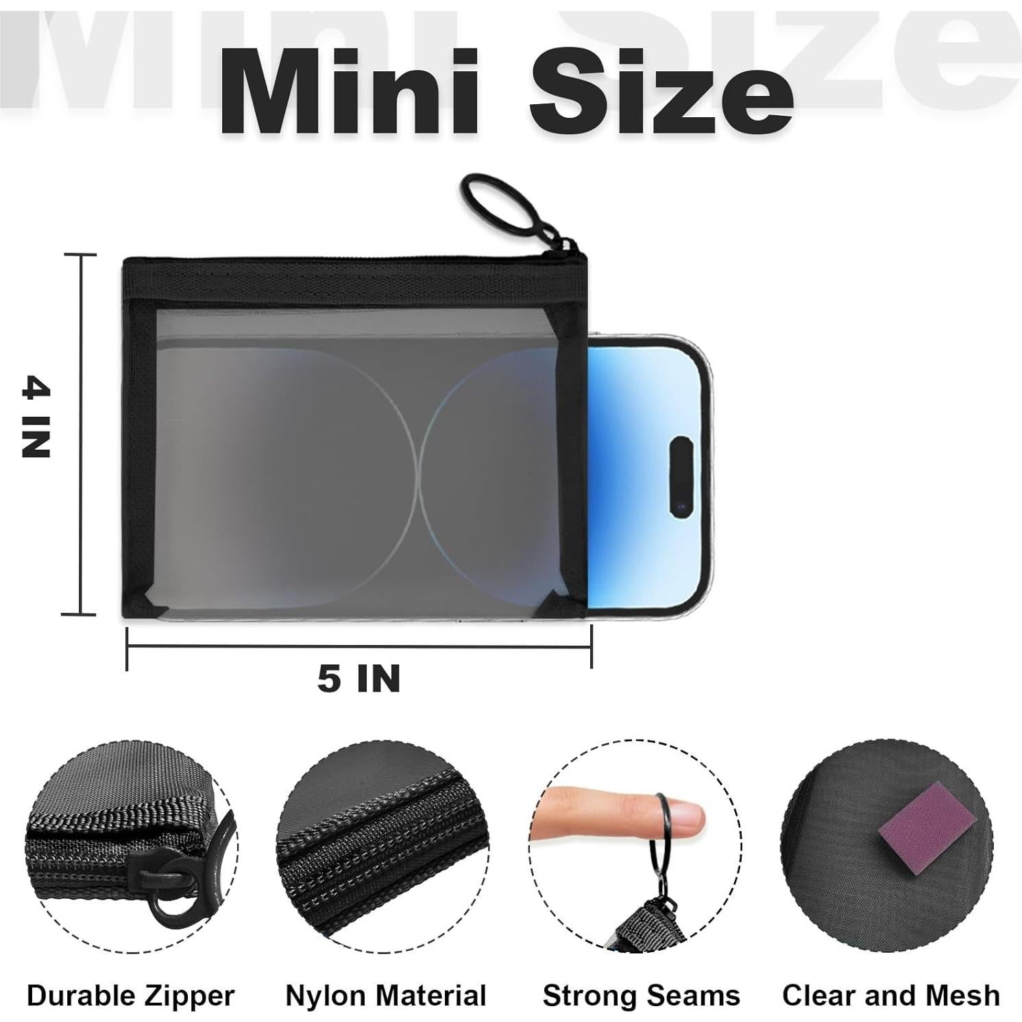 Mini Bolsas de Malla Nylon CarryEpic 4 Pcs Organizador Cosmético