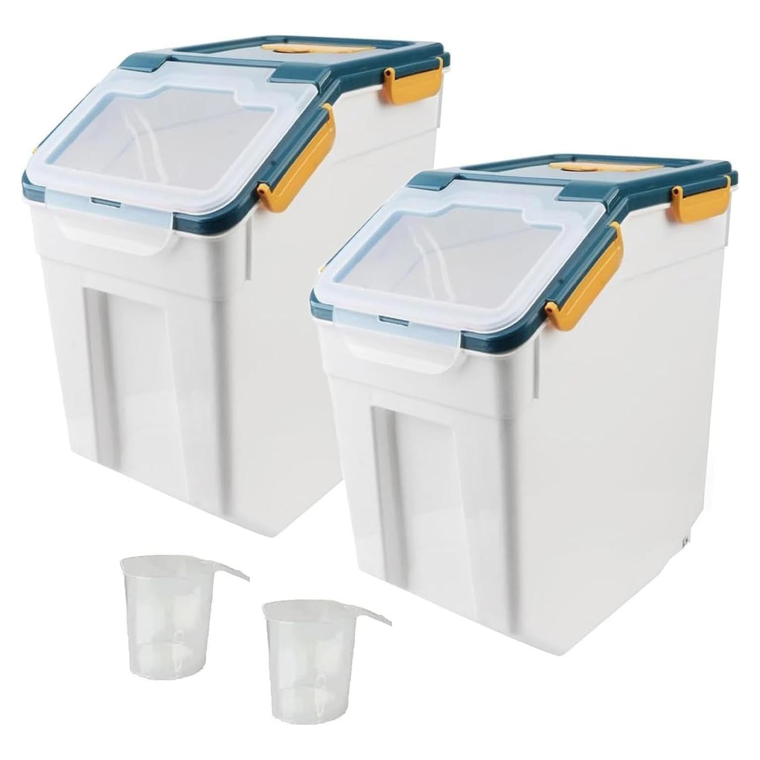 2 Contenedores de Almacenamiento Hermético MXCELL 22.68kg Azul