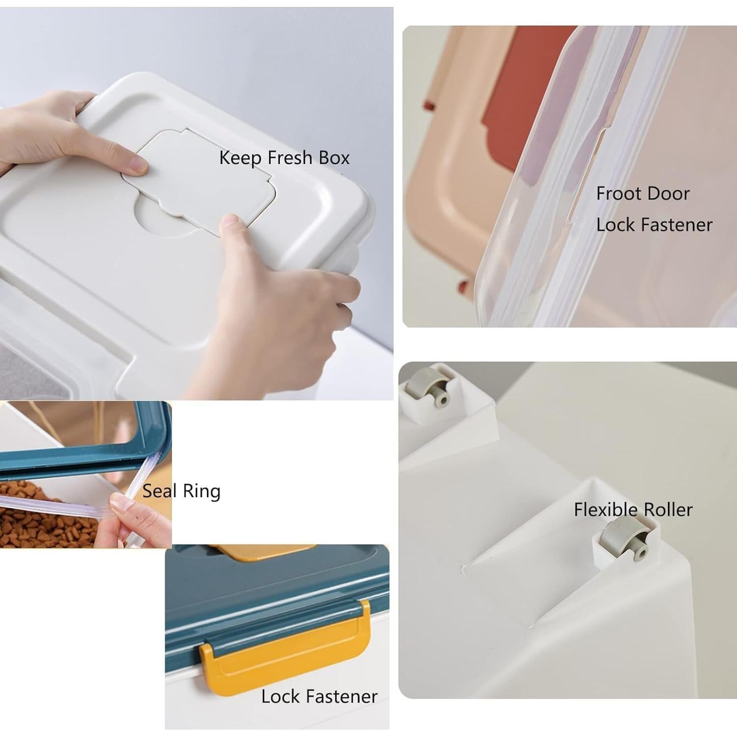 2 Contenedores de Almacenamiento Hermético MXCELL 22.68kg Azul