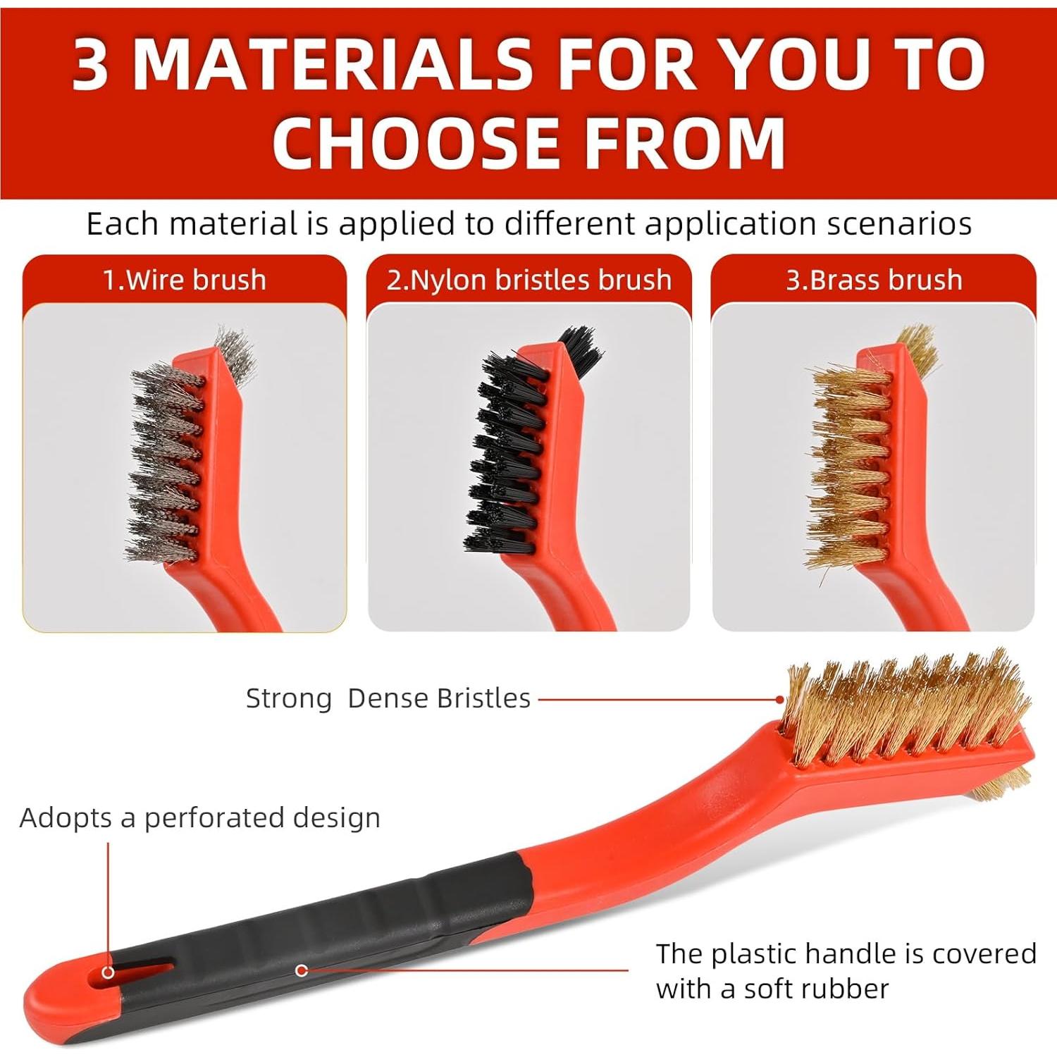 Juego de 3 cepillos de alambre IEGREMAR 17.78 cm para limpieza