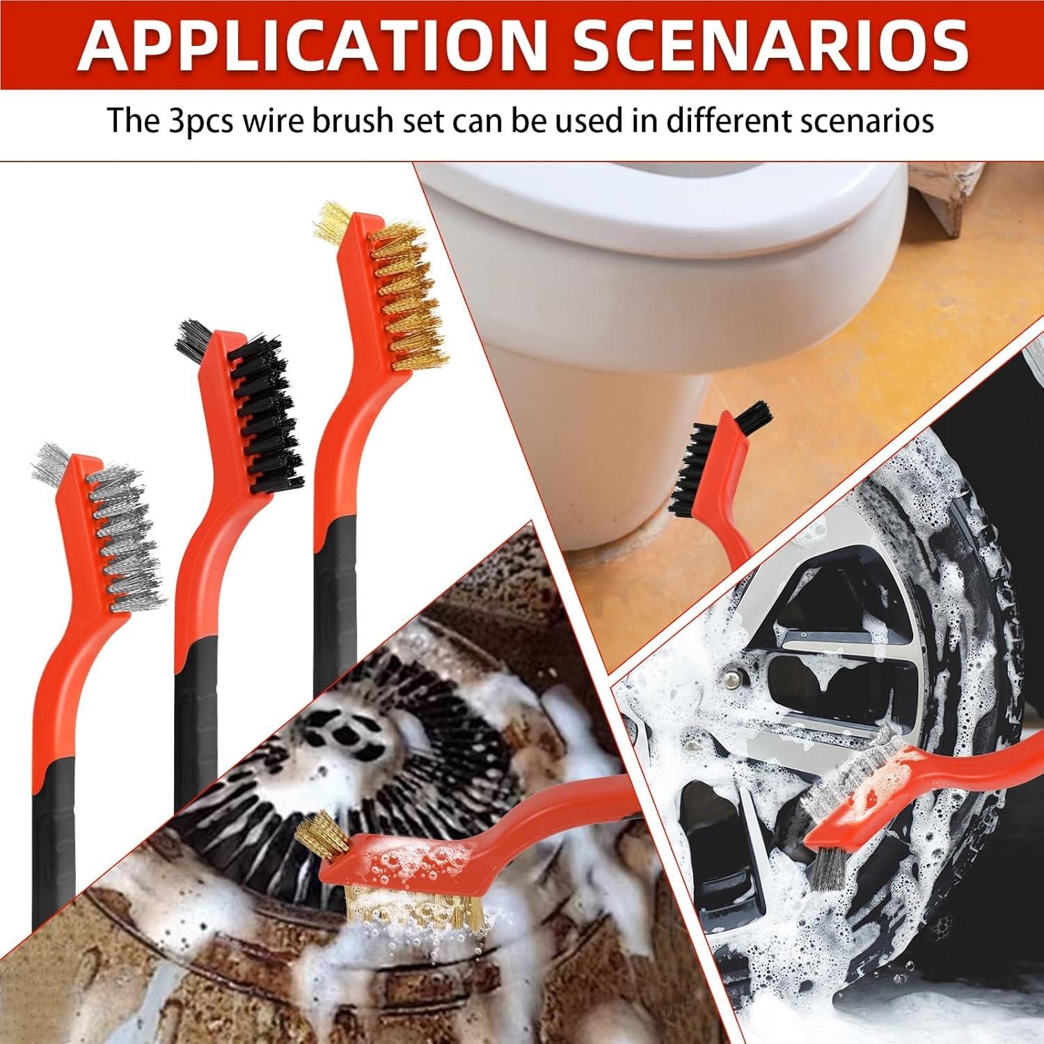 Juego de 3 cepillos de alambre IEGREMAR 17.78 cm para limpieza