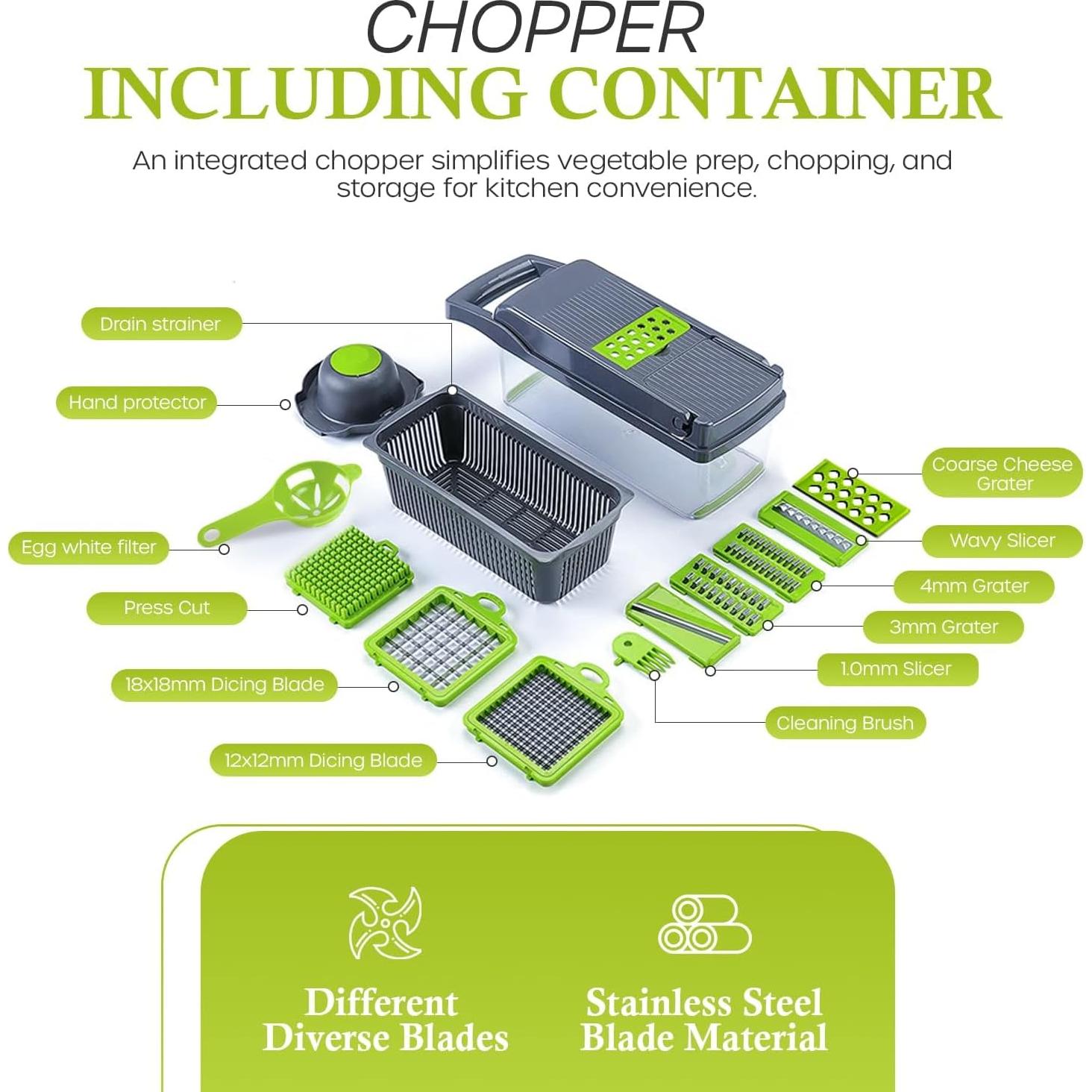 Cortador de Verduras Multifuncional NextG Ideaz 14 PCs